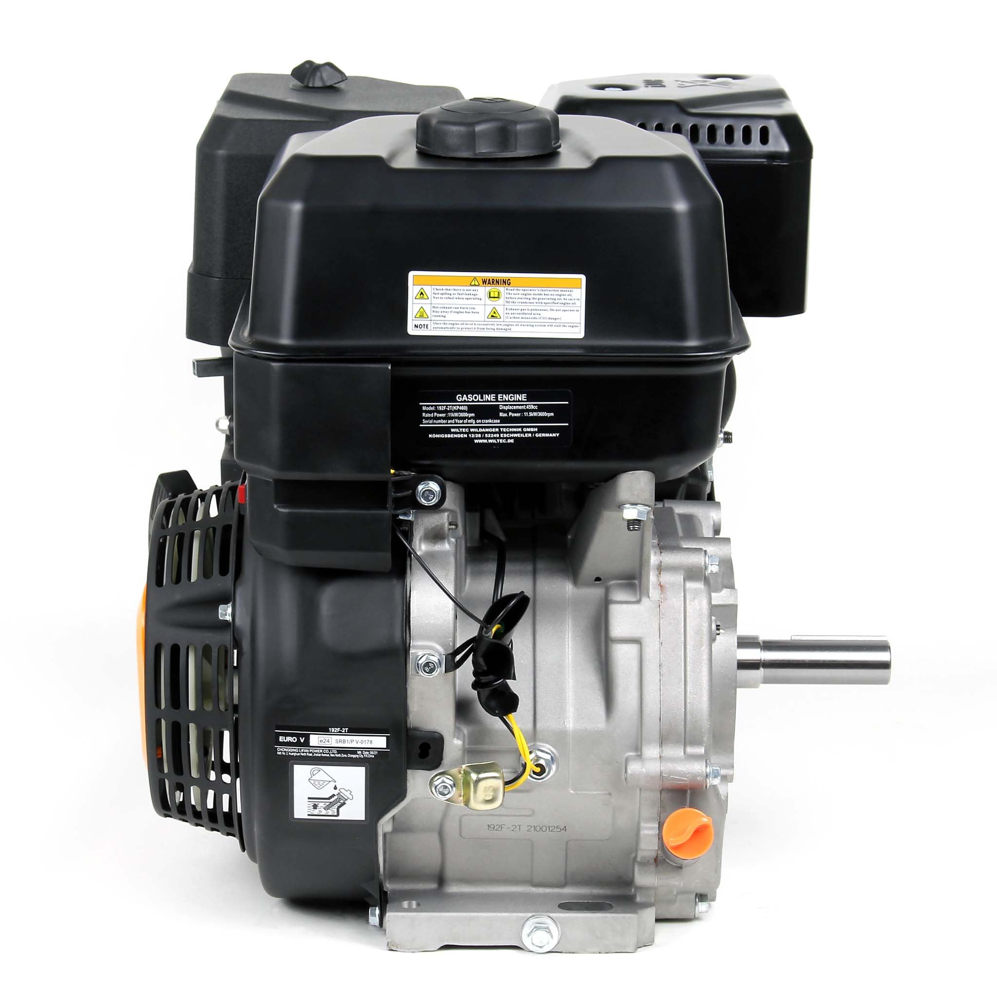 Wiltec LIFAN KP460 Moteur Essence 25mm 15,6 CV Monocylindre Plaques vibrantes et Machines de construction Engins de chantier Moteur 4 temps refroidi par air