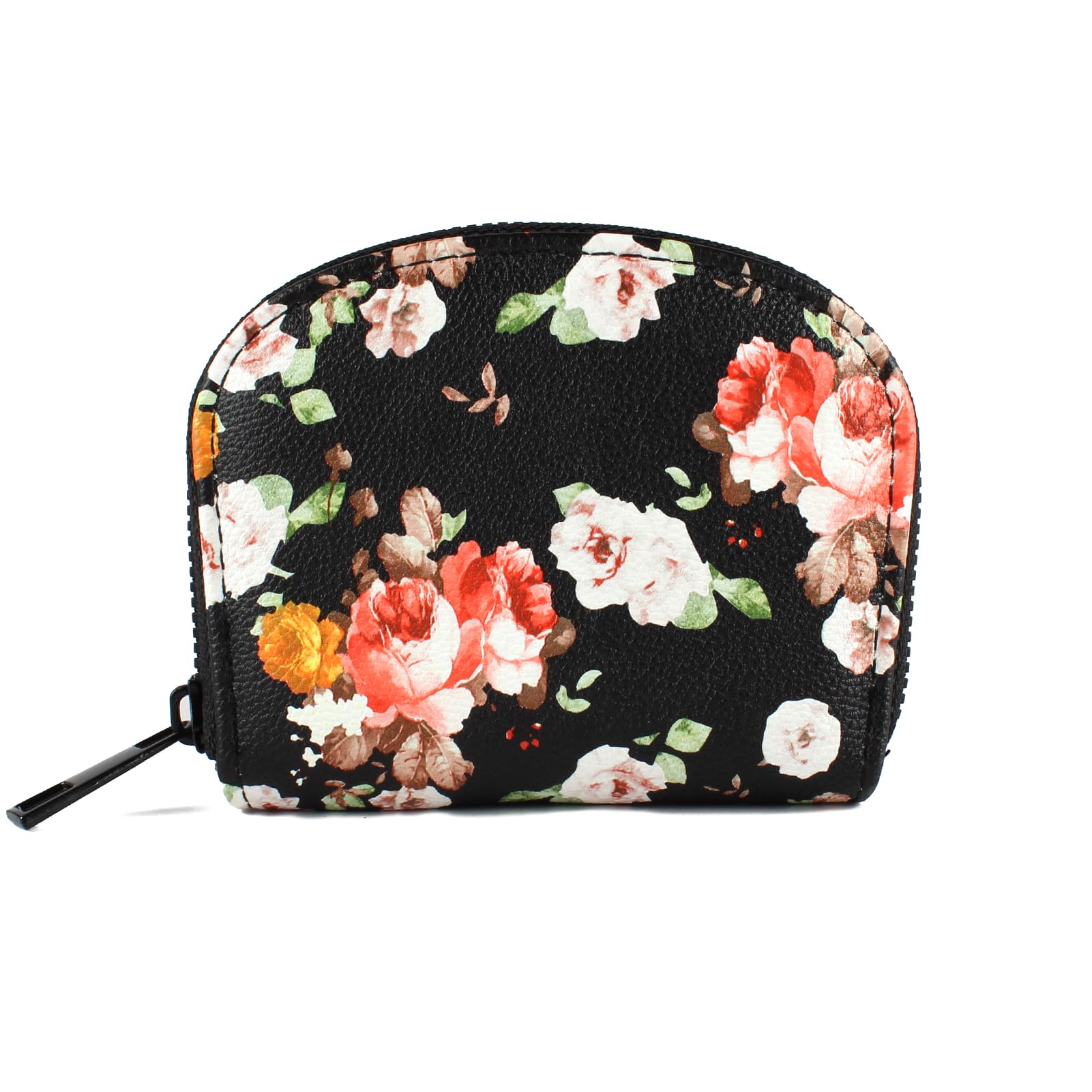Women Wallet, Credit Card Wallet, Zipper Card Cases Holder for Women, Compact Pocket Size (Floral)