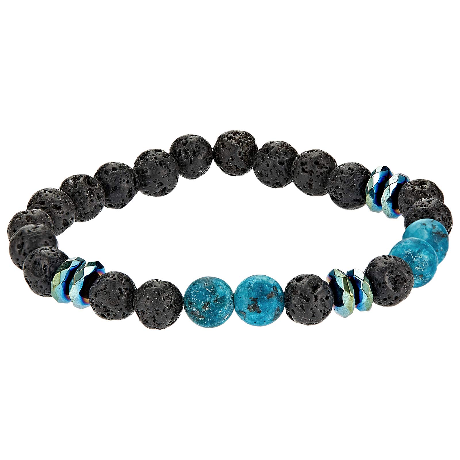 Alwan-Accessories Lava and Agide Stone Elastic Bracelet for Men - EE3719