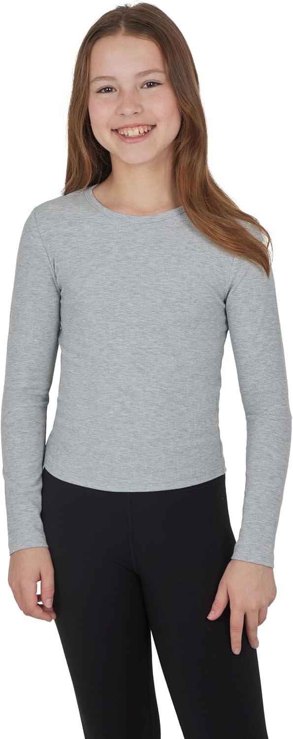 Yogalicious Girls 3 Pack Short Sleeve Crew Neck T-Shirt and Long Sleeve Crew Neck Top