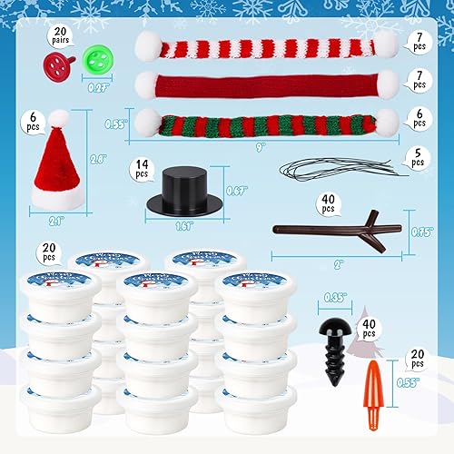 Miniatura 4 de Paquete de 10 rellenos de calcetines para niños, manualidades de Navidad para niños a granel, kit de manualidades de muñeco de nieve para modelar
