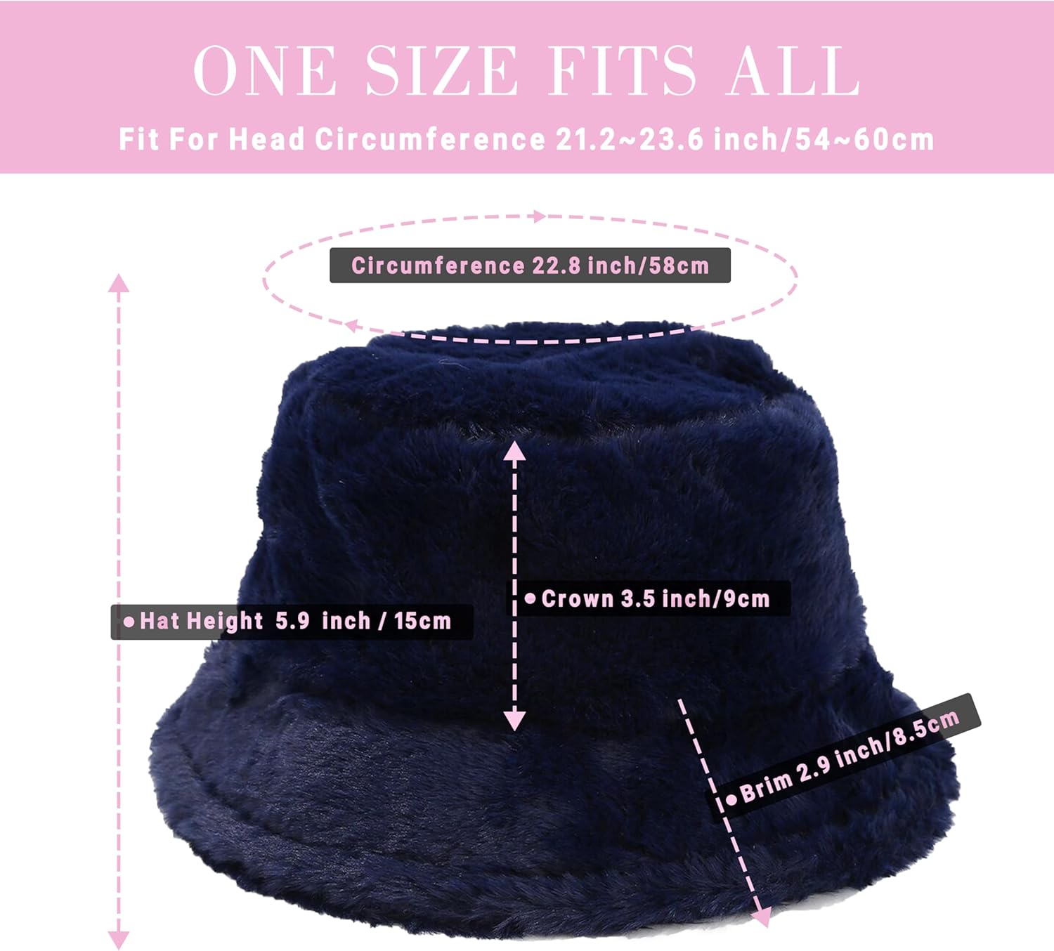 Winter Bucket Hat Fluffy Faux Fur Fisherman Cap for Women Men Solid Color Style - Image 4