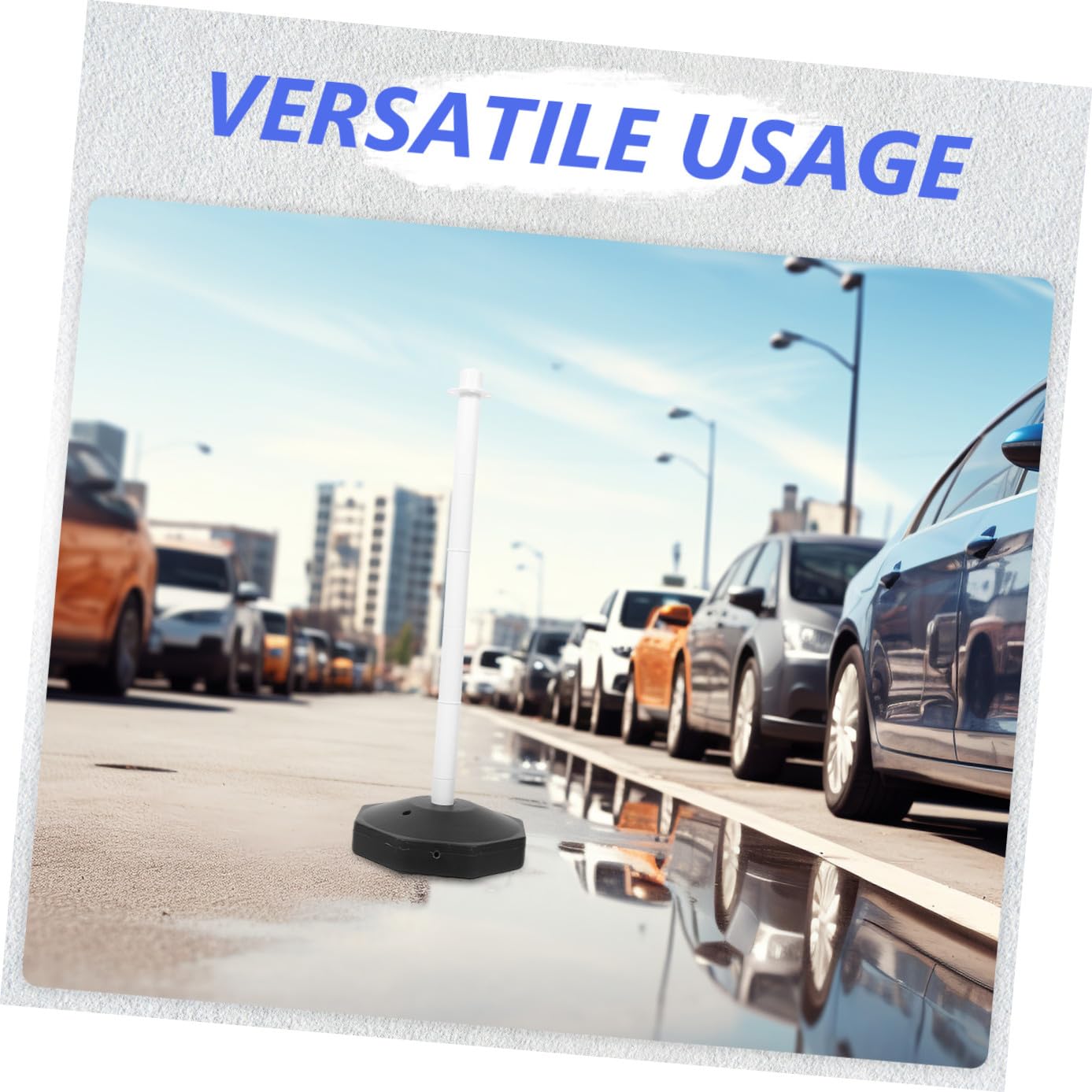 Hemobllo Colonne d'Avertissement Flexible Remplissable d'eau, Poteau de Signalisation Solide pour Parking et Chantier, Cône de Sécurité Stable Collisions