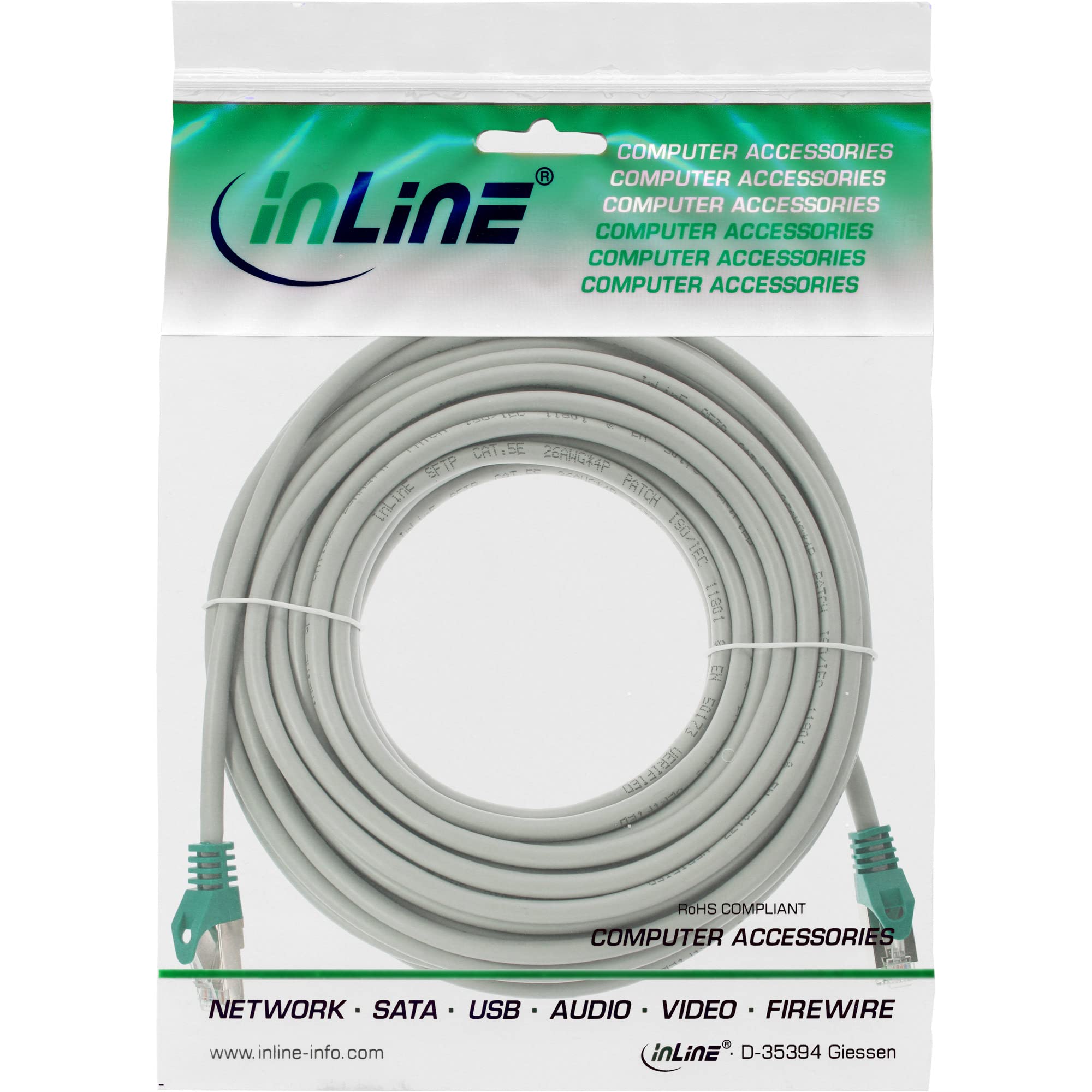 Inline® Crossover patchcord, Inline®, FTP, Cat.5e, Grey, 5m