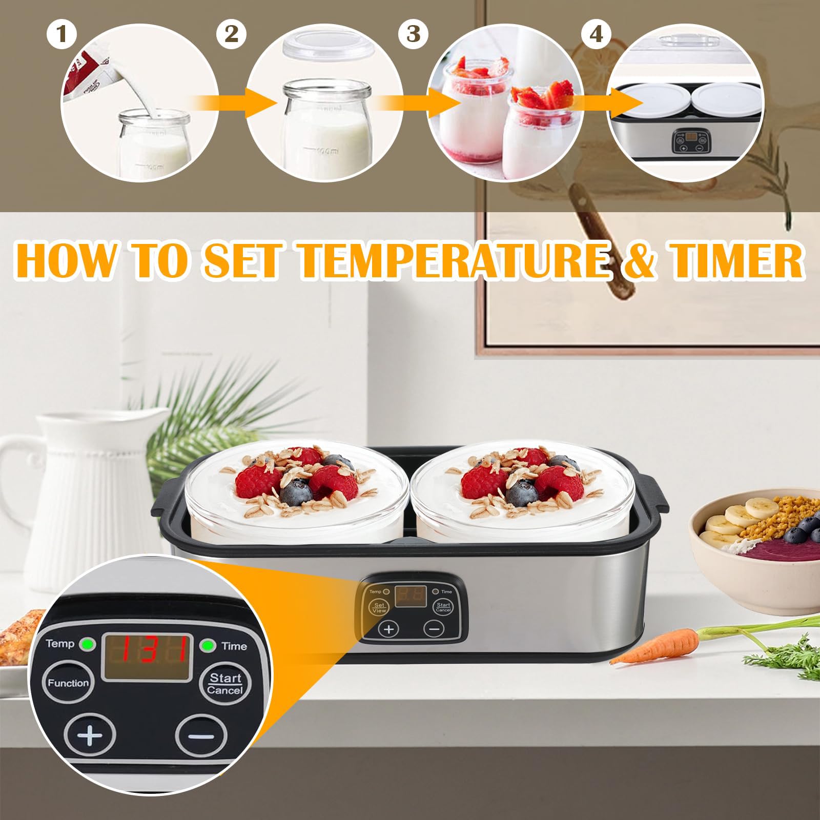 Yaourtière Automatique en Acier Inoxydable