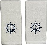 Vista 20 de Serafina Home Toallas de baño para dedos con tortugas: toallas de verano náuticas suaves y absorbentes para invitados con decoración de tortuga azul