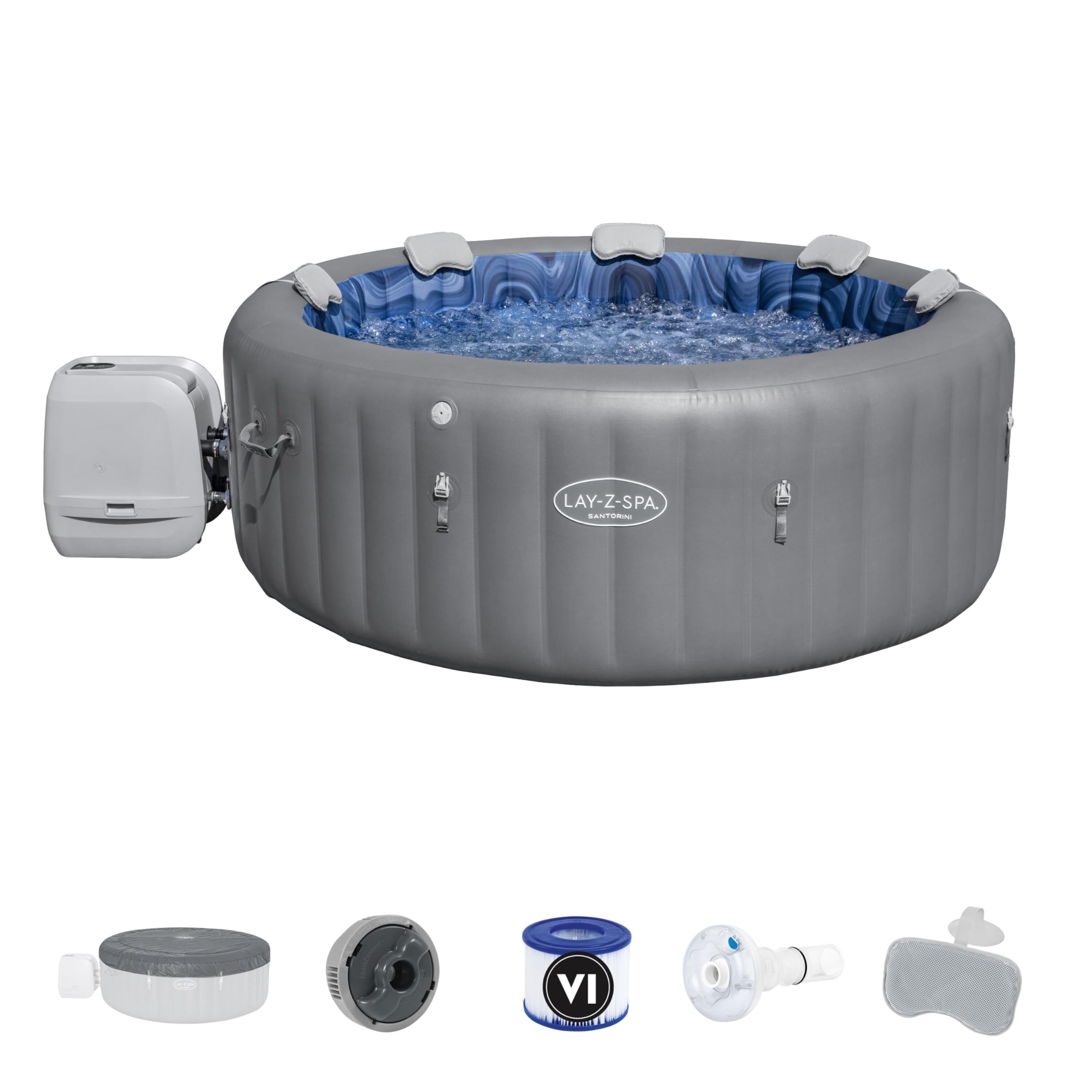 Bestway LAY-​Z-​SPA® Santorini Hydrojet Pro™ 216 x 80 cm, 5-​7 personnes