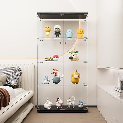 Miniatura 13 de Curio - Vitrina de cristal para coleccionables, con 4 estantes de exhibición, 64.2 pies de alto x 16.9 pulgadas de largo x 14.6 pulgadas de ancho,