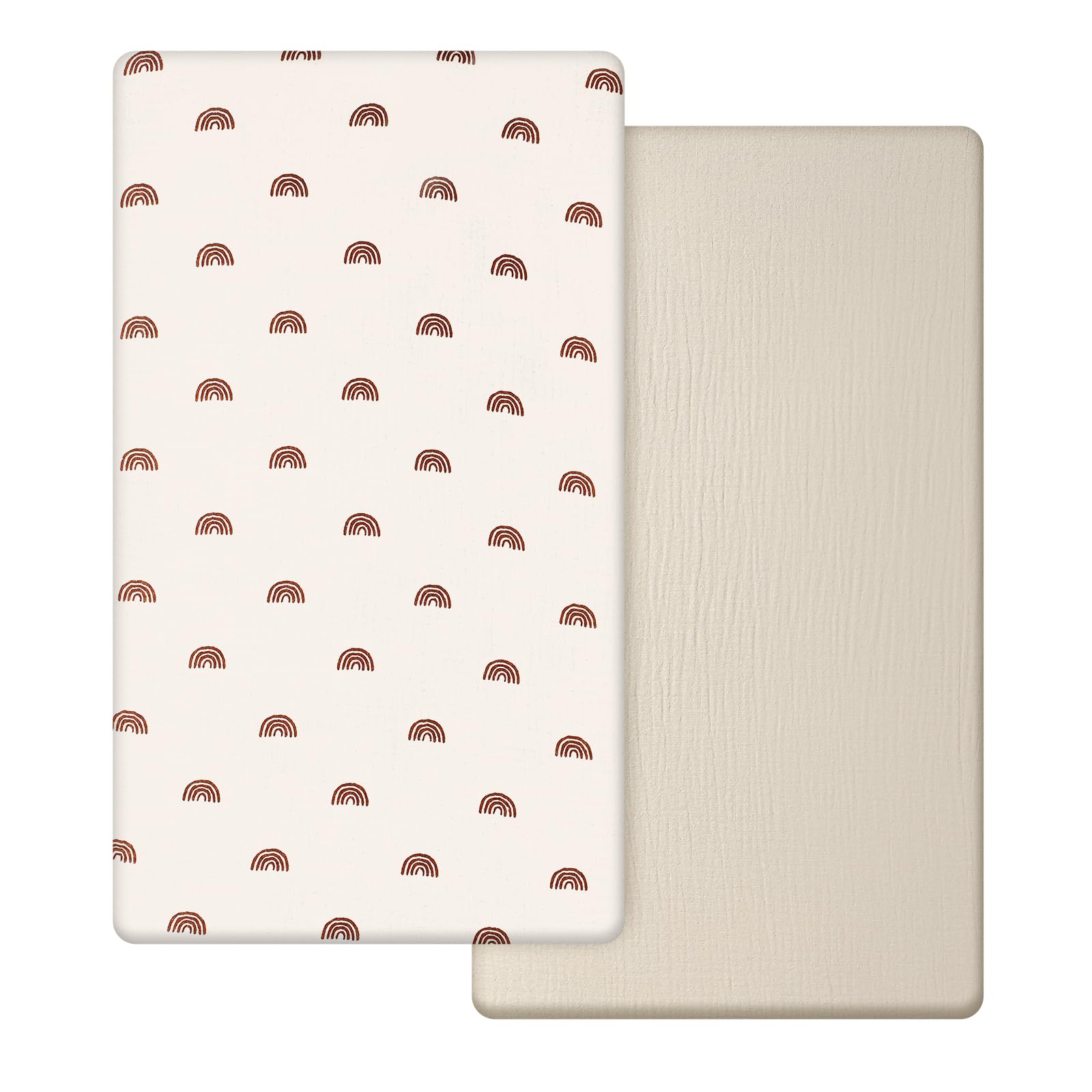 Peepeemax Cot Bed Sheets 140 x 70 Fitted, Muslin Cotton Cot Sheets