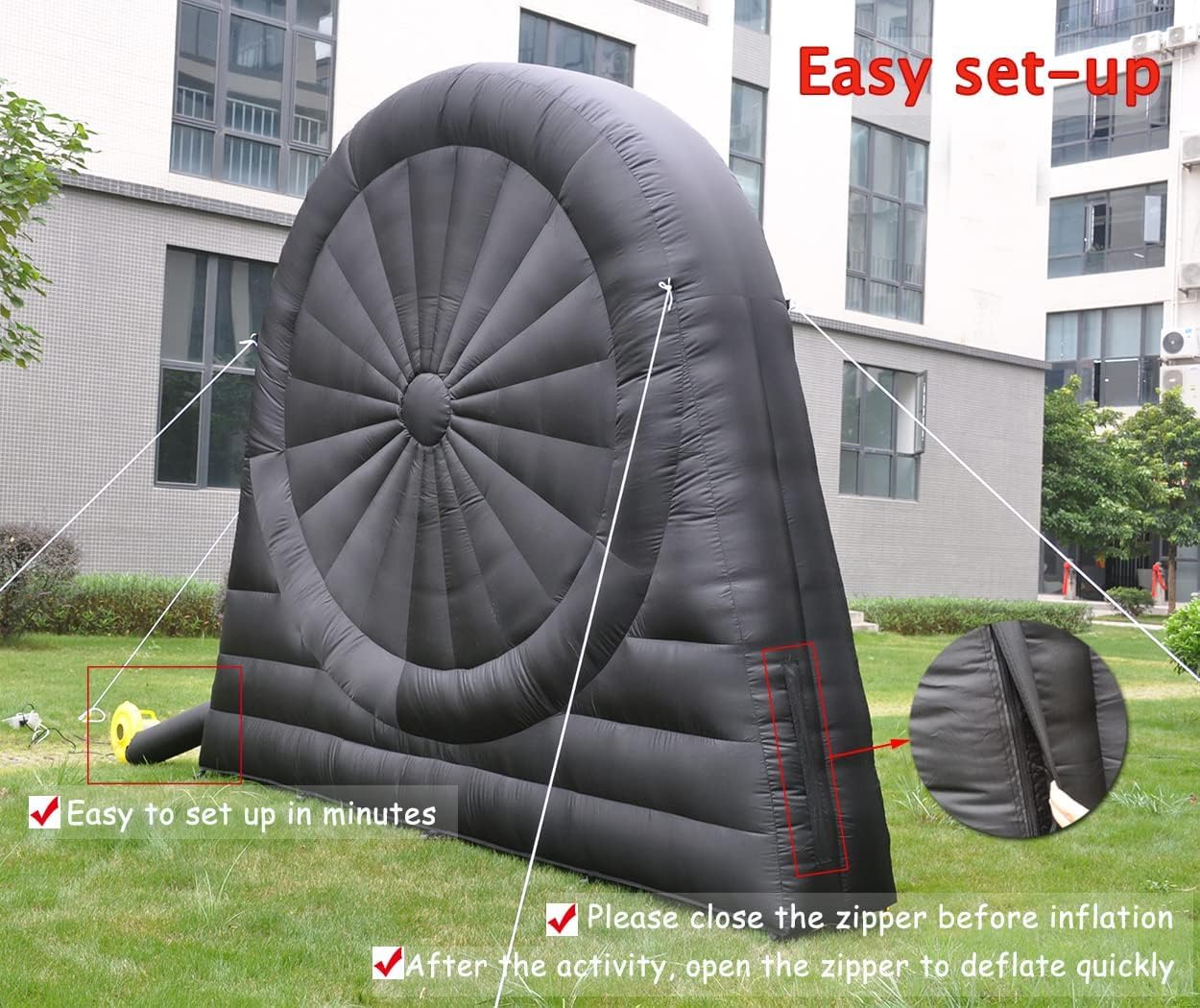 Diana inflable de fútbol con soplador y 8 pelotas inflables para deportes al aire libre y juego de diana con dardos autoadhesivos