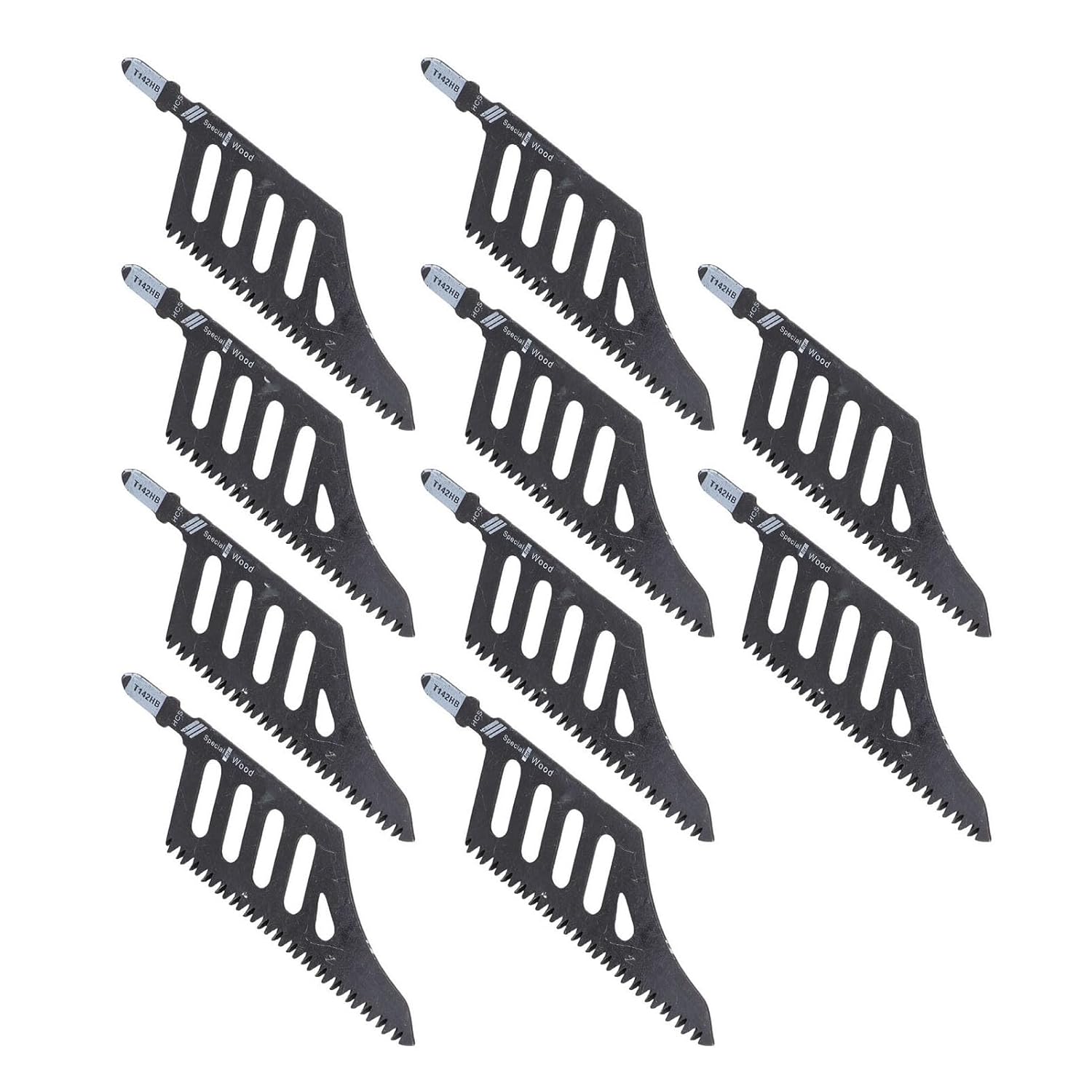 Pomya Jigsaw Blades for 90 Degree Corner Cutting, High Carbon Steel, 10 Pieces, for Wood Plastic Fiberboard