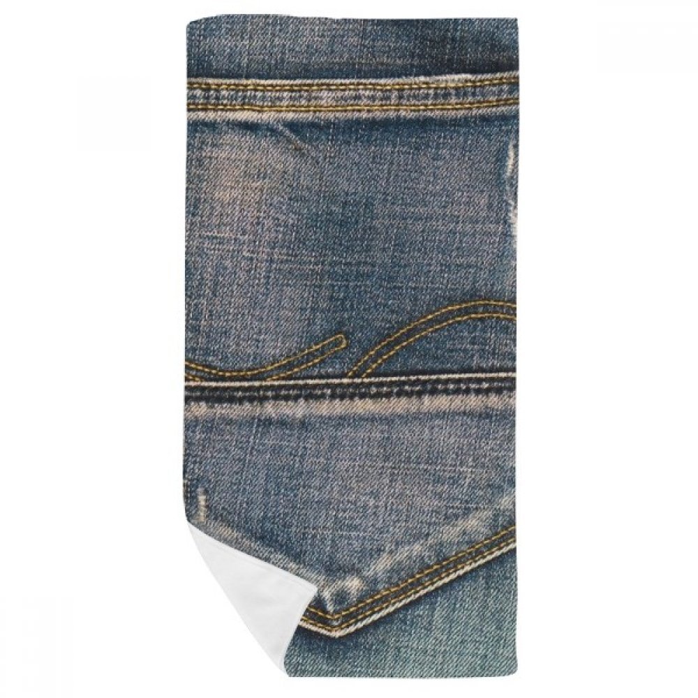 Gant de toilette doux serviette de bain denim pour peau sensible