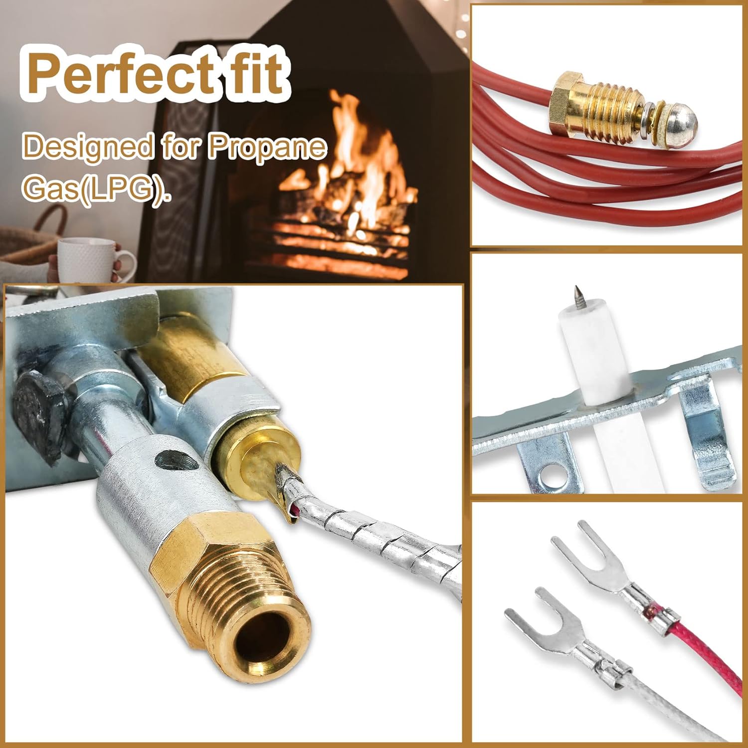 14D0477 Vent Free Gas Log, ODS Pilot Assembly, LP Propane Gas Fireplace Compatible with Empire FMI etc, Part Number LPG8414 LPG8404 PP225 R3623 14D0477 103778-01