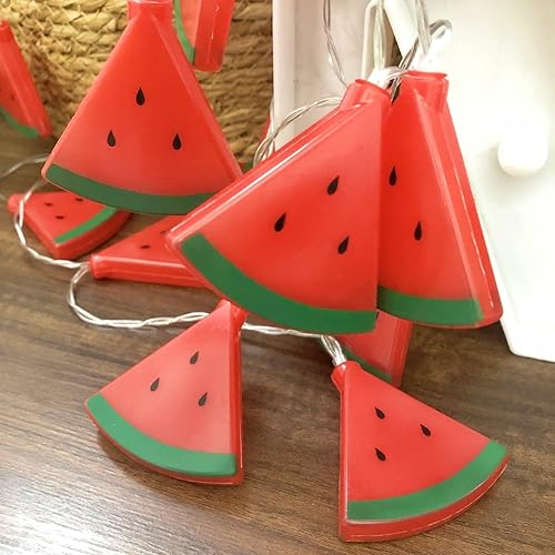 Miniatura 3 de Guirnalda de luces de sandía roja con temática de sandía, luz nocturna decorativa alimentada por USB para boda, hogar, cumpleaños, interiores y
