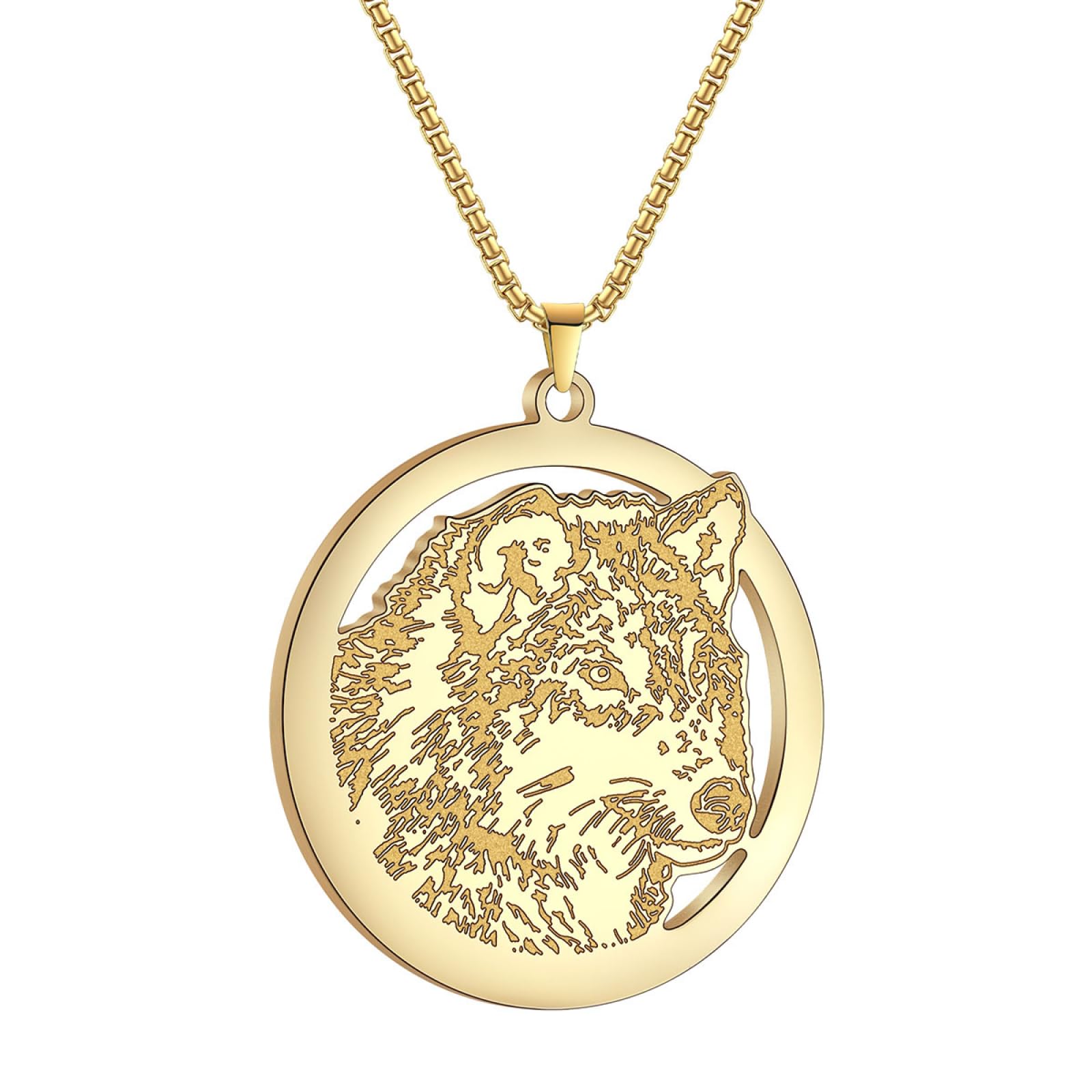 Collier loup acier ne se décolore pas pour peau sensible - 5