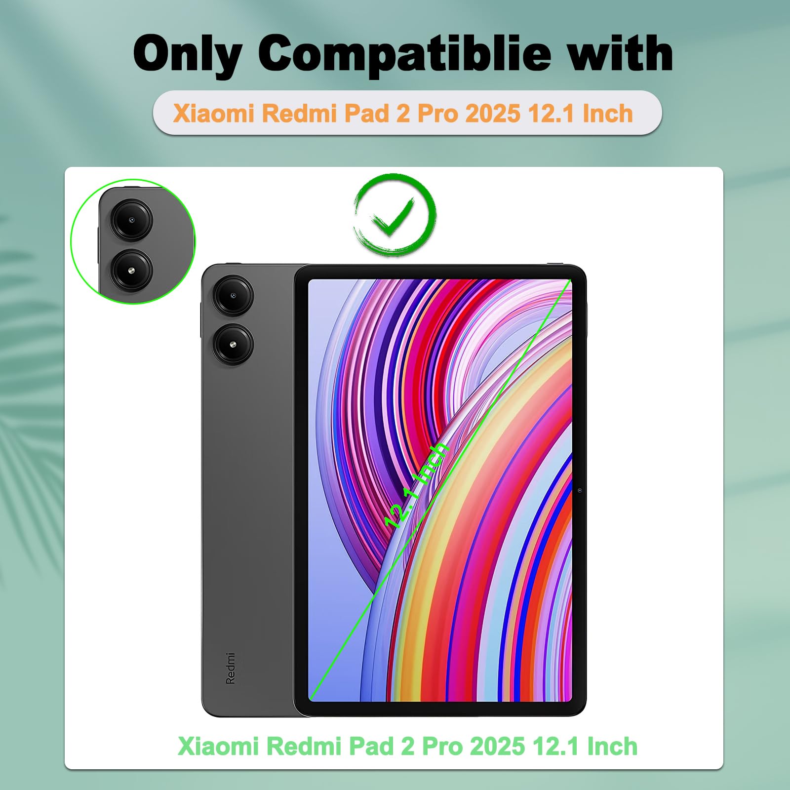 Caweet Folia ochronna na wyświetlacz do Xiaomi Redmi Pad 2 PRO (12,1", wydana w 2025 r.) – twardość 9H, szkło hartowane HD, 1 opakowanie