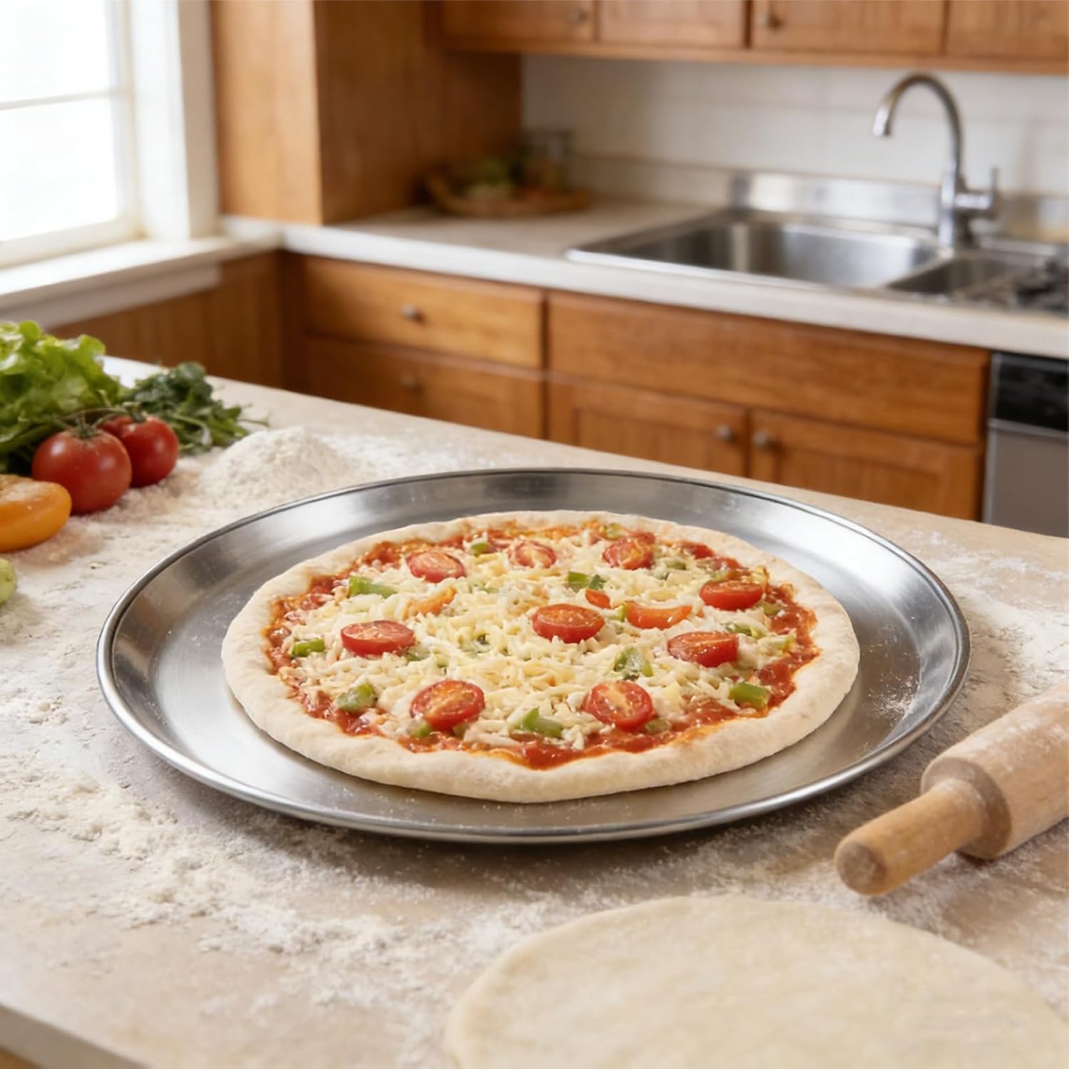 12 Inch Pizza Pan for Oven - Non-Stick Stainless Steel Pizza Tray, Dishwasher Safe & Easy Clean, Durable Pizza Pan for Home Use - Image 6