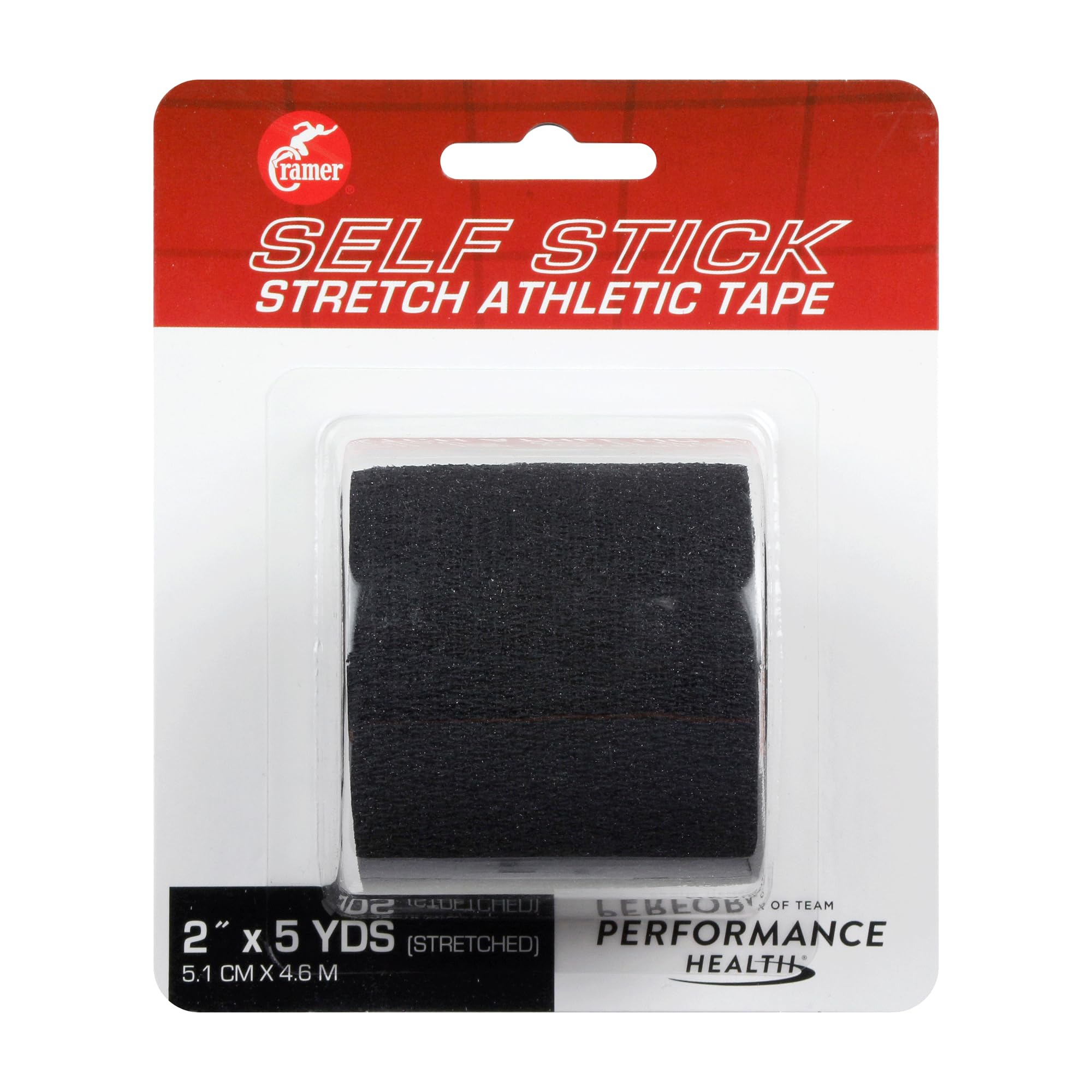 Cramer Eco-Flex Self-Stick Stretch Tape Black 2 x 5 yd Cohesive Athletic Bandage Wrap Athletic Trainer Flexible Sports