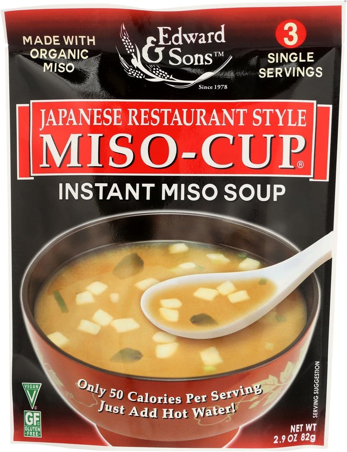 Edward & Sons Miso Cup Soup with Seaweed, Two Serving
