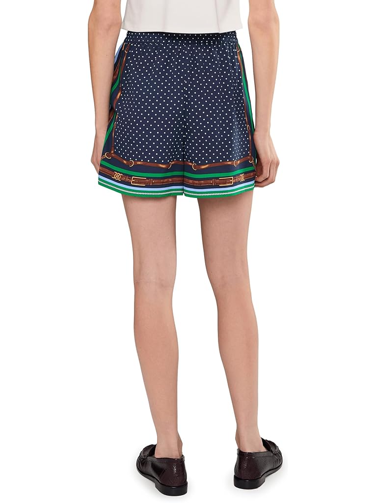 Blue Lauren Ralph Lauren Belting-Print & Polka-Dot Drawcord Shorts