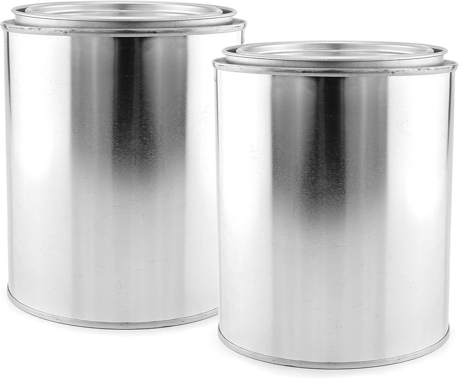 Empty Quart Paint Cans with Lids (2 Pack); Unlined Metal Paint Cans