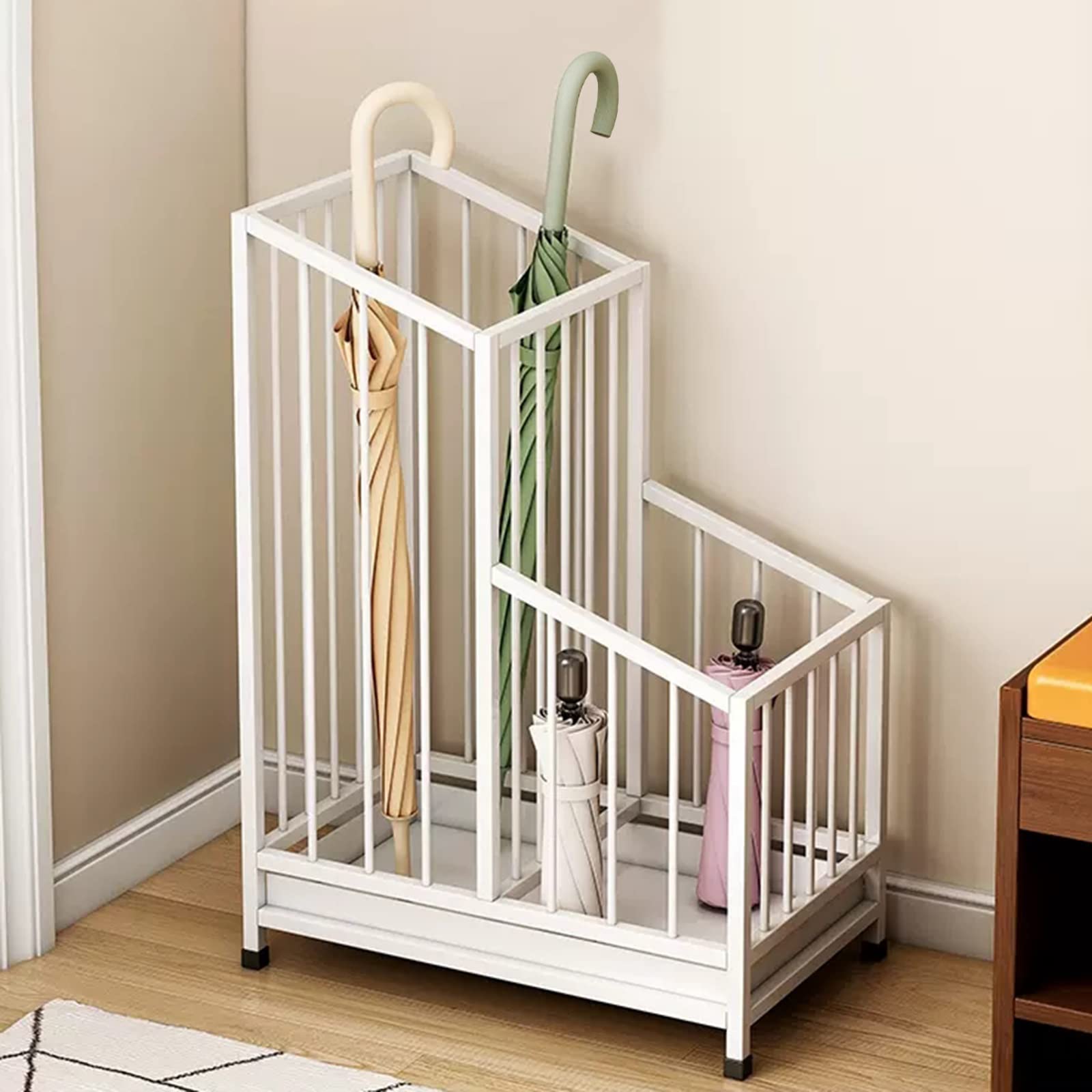 GYRAZXS Geometric Metal Umbrella Stand - Freestanding Holder for Hallway, Entryway, Space-Saving Home Décor