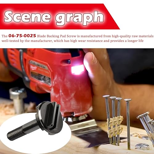 Miniatura 6 de 06-75-0025 Reemplazo de tornillo de almohadilla de respaldo de hoja para Milwaukee 2626-20 M18 Multi-Tool (juego de 2)