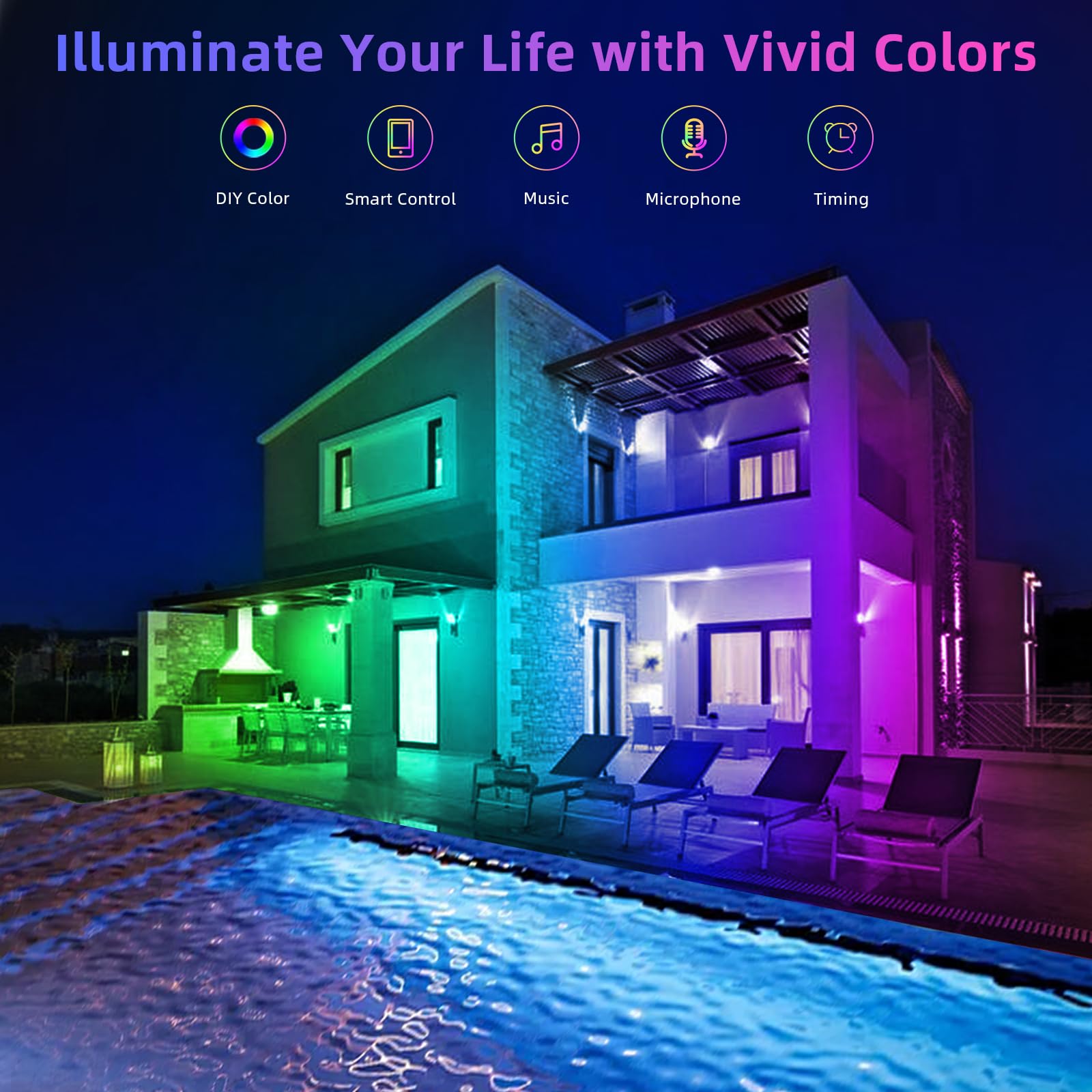 HEDYNSHINE Outdoor LED Strip Lights 100ft, led Strip Lights Waterproof