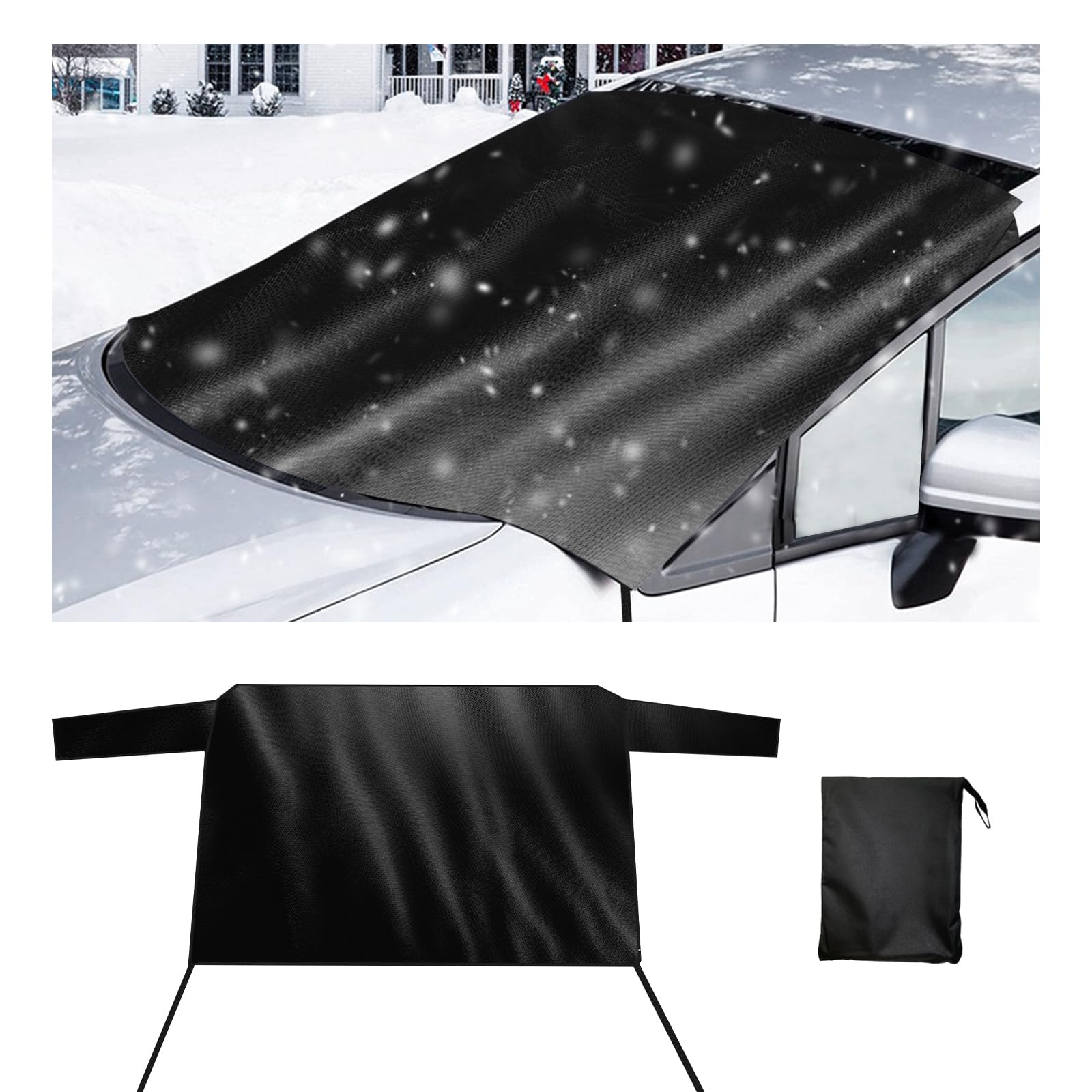 ZicinerWinter Car Windshield Cover, Oxford Fabric Windshield Cover for Ice and Snow, Weather Resistant Auto Rear Windscreen Sun Shade and Frost Protector, Car Accessories