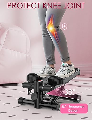 Miniatura 4 de KitGody Mini steppers para ejercicio, escalera de 330 libras de capacidad, máquina de pasos de entrenamiento para ejercicio en casa, máquina de