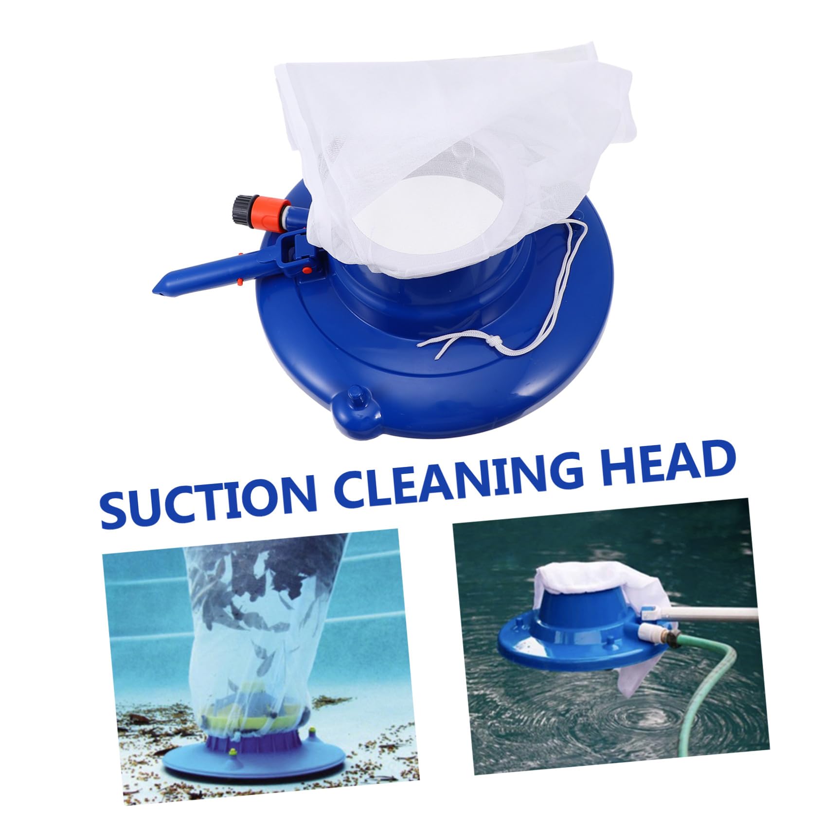 Happyyami Cabezal de Limpieza Subacuática para Piscinas Portátil Azul Abs | Limpieza de Zonas Difíciles, Firme y Robusto, Accesorio para Spa y Hogar