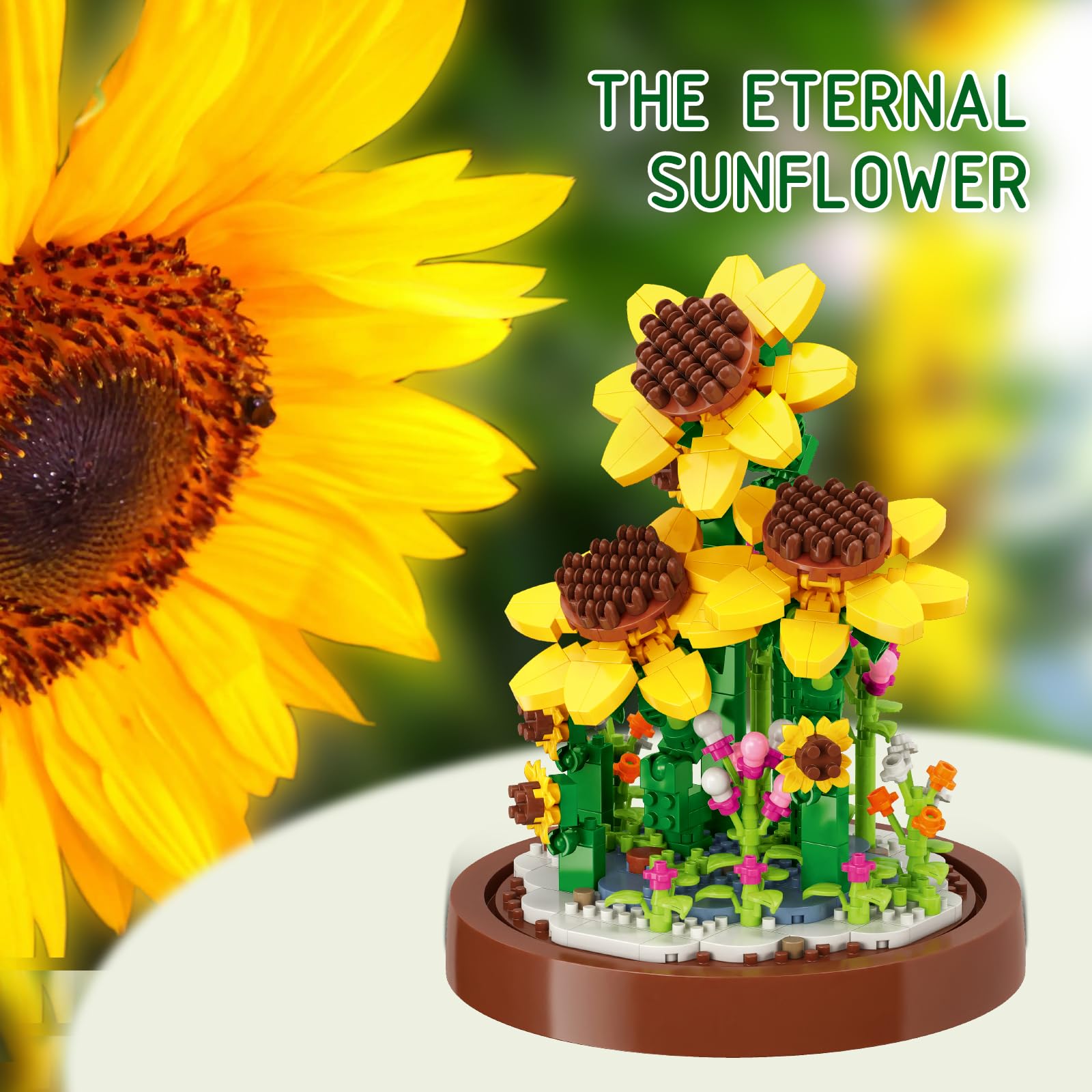 Amazon.com: ZYLEGEN Sunflower Bouquets Building Blocks Flower Set