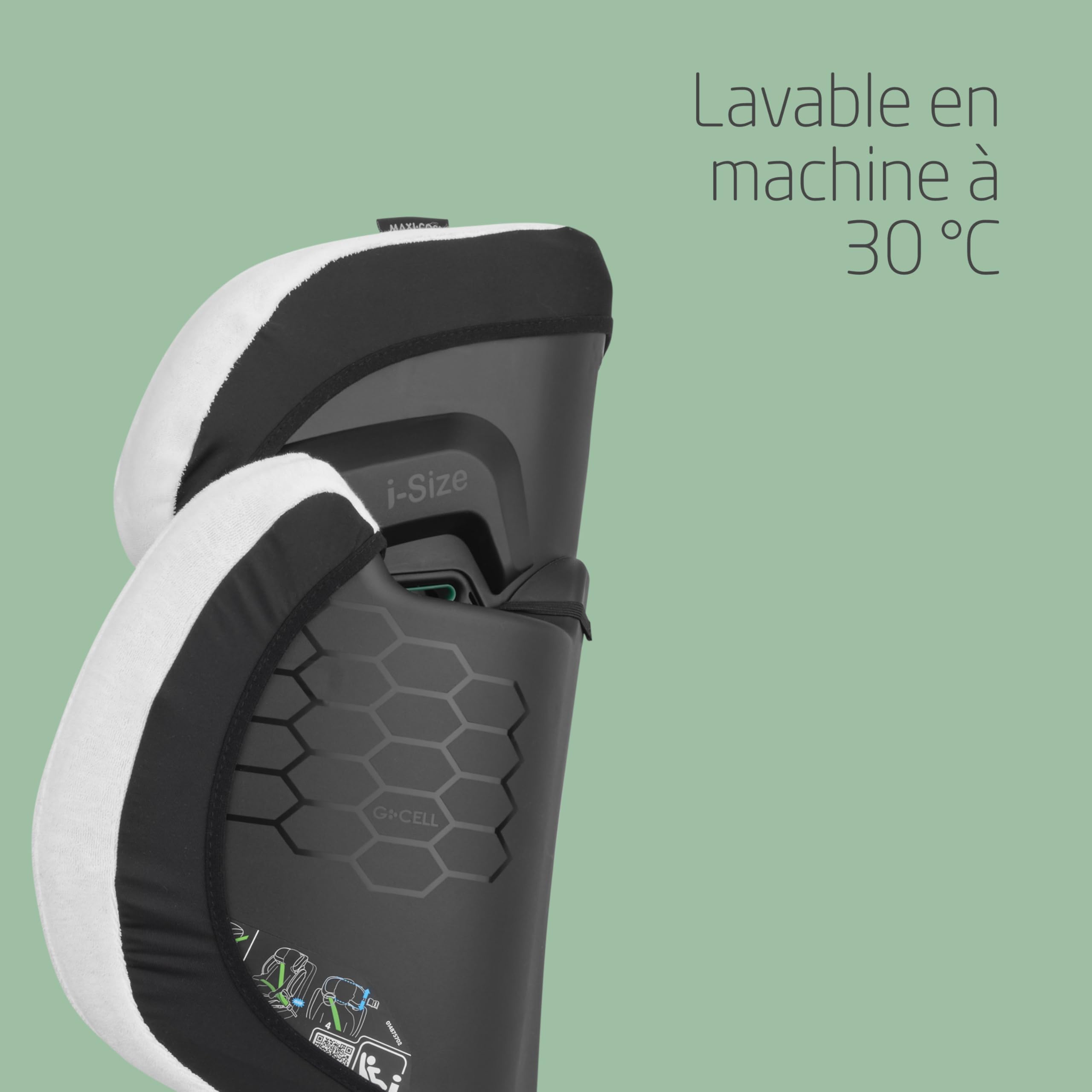 Maxi-Cosi Housse de Siège-Auto en Coton Biologique pour RodiFix M i-Size/RodiFix R i-Size, Matériaux Doux, Respirants et Absorbant L'humidité, Lavable en Machine, Natural White