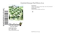 Vista 2 de OliveNation Rebanadas de cáscara de naranja confitada, dulces y ácidas para hornear, cocinar, aperitivos - 4 onzas