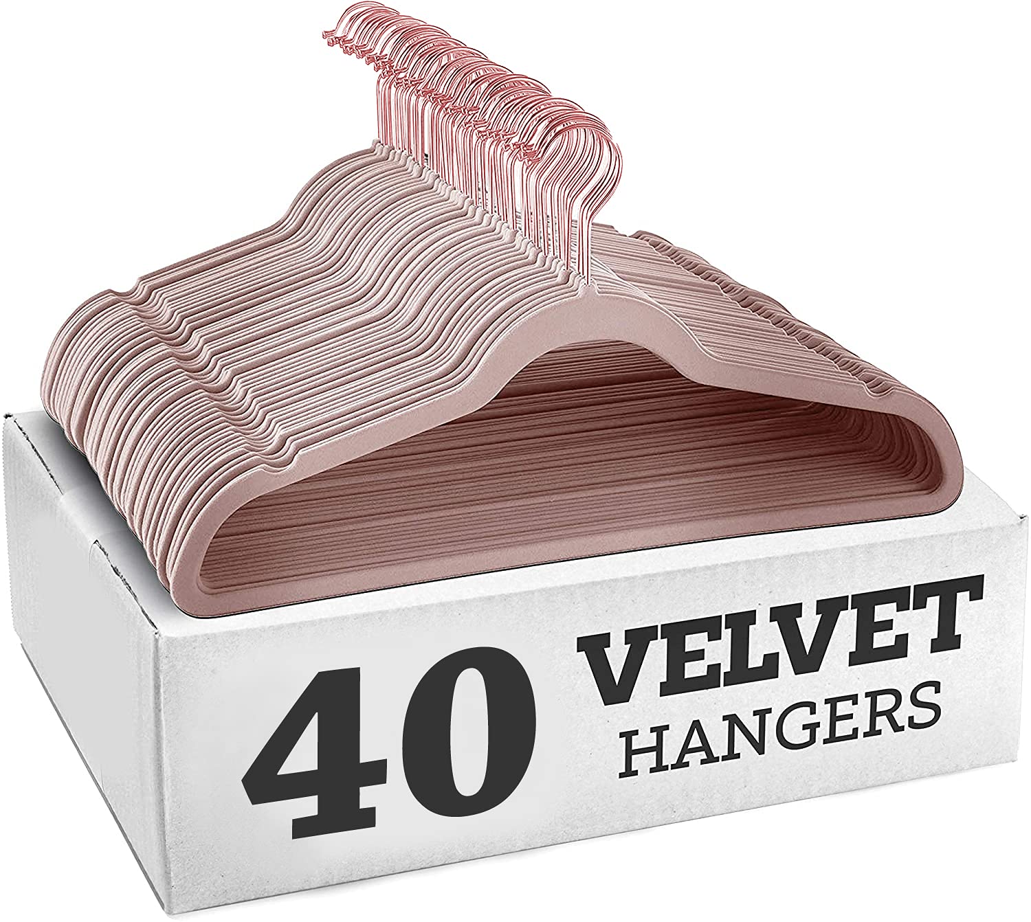 STAR WORK - Velvet Hangers: Non-Slip, Premium Suit Hangers, Ultra Thin, Space Saving, 360 Degree Swivel Hook, Peach (Pack of 40) for Suits, Coats, Jackets, Pants, Dress-image-24