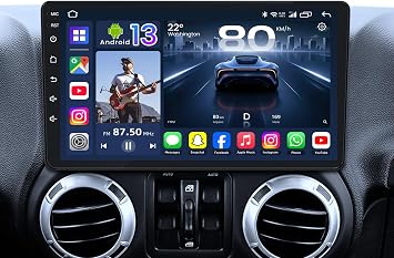 Jingelsye 8Core Car Radio for Jeep JK Wrangler 2007-2017 10" HD Touch Screen Stereo with Wireless CarPlay Android Auto 5G WiFi Bluetooth GPS FM SWC, Come with Backup Camera