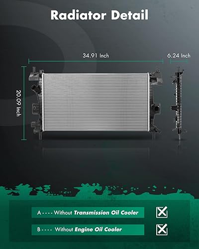 Vista 304 de SCITOO Reemplazo completo del radiador de aluminio para 1993-1998 para Toyota para T100 2.7L 3.0L 3.4L 2090 Radiador