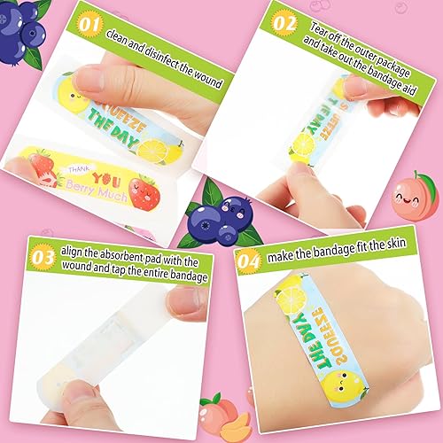 Miniatura 5 de Patelai 300 vendajes para niños, 10 estilos, vendajes adhesivos para niños, flexibles, coloridos, lindos vendajes de dibujos animados, impermeables,