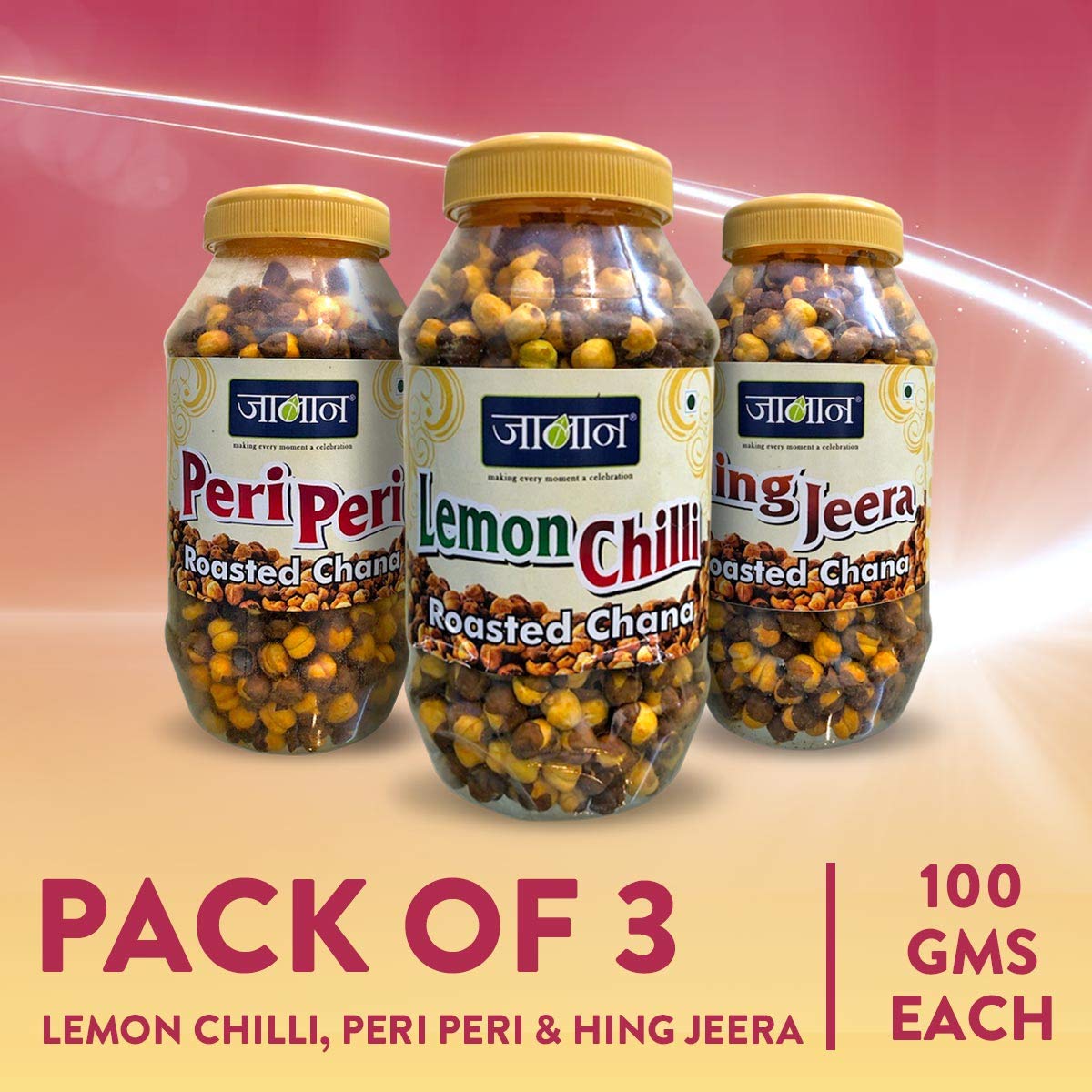 JALAN Roasted Chana Mix Flavour ( PP+LC+HJ ) 100gm x 3pc Total Wt.= 300gm