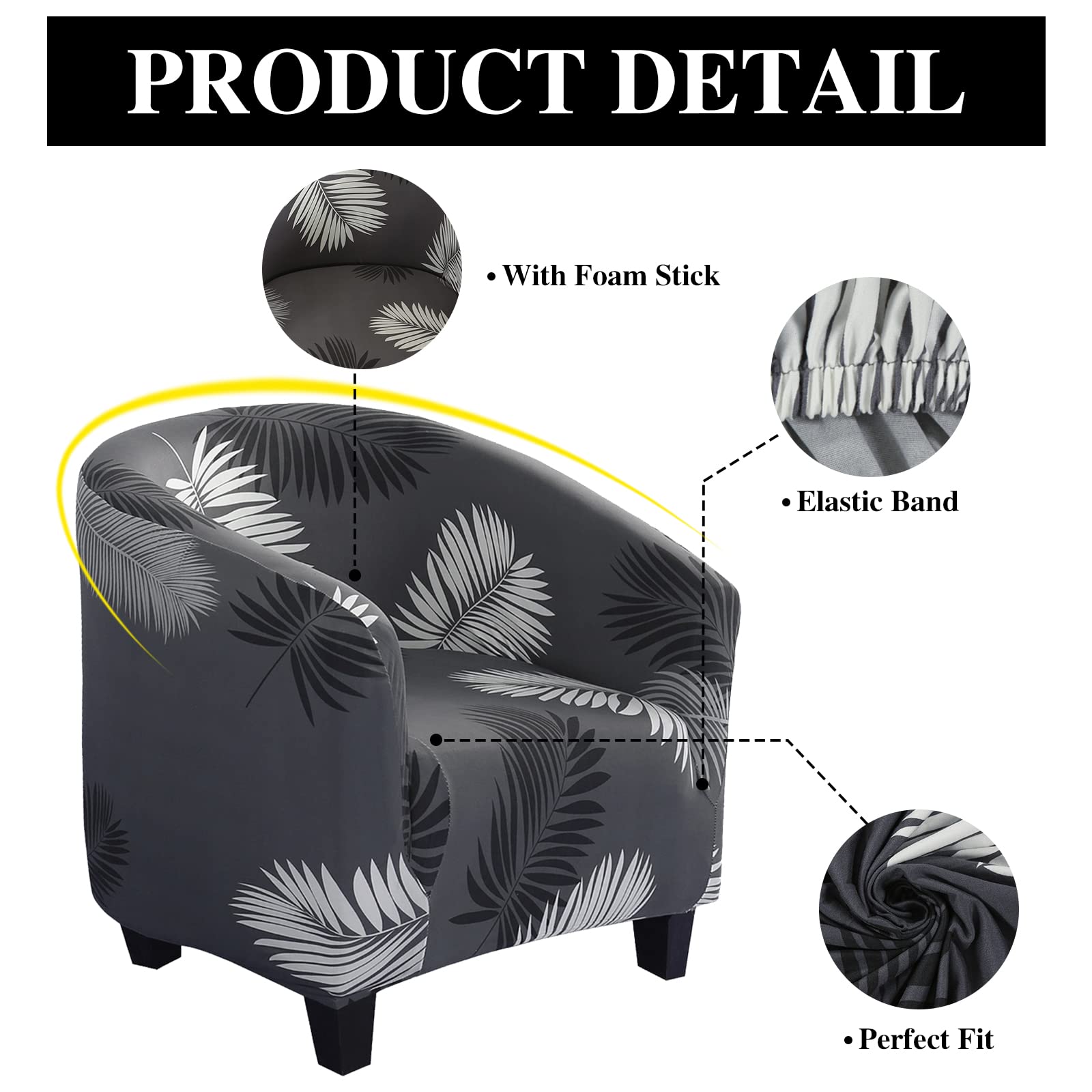 Jaotto Copripoltrona 1 Posto Elasticizato,Fodere Copripoltrona Universale,Copripoltrona da Cocktail Chesterfield Rimovibile Lavabile Antiscivolo per Bancone Soggiorno Tullsta (Piuma,1 Pezzo)