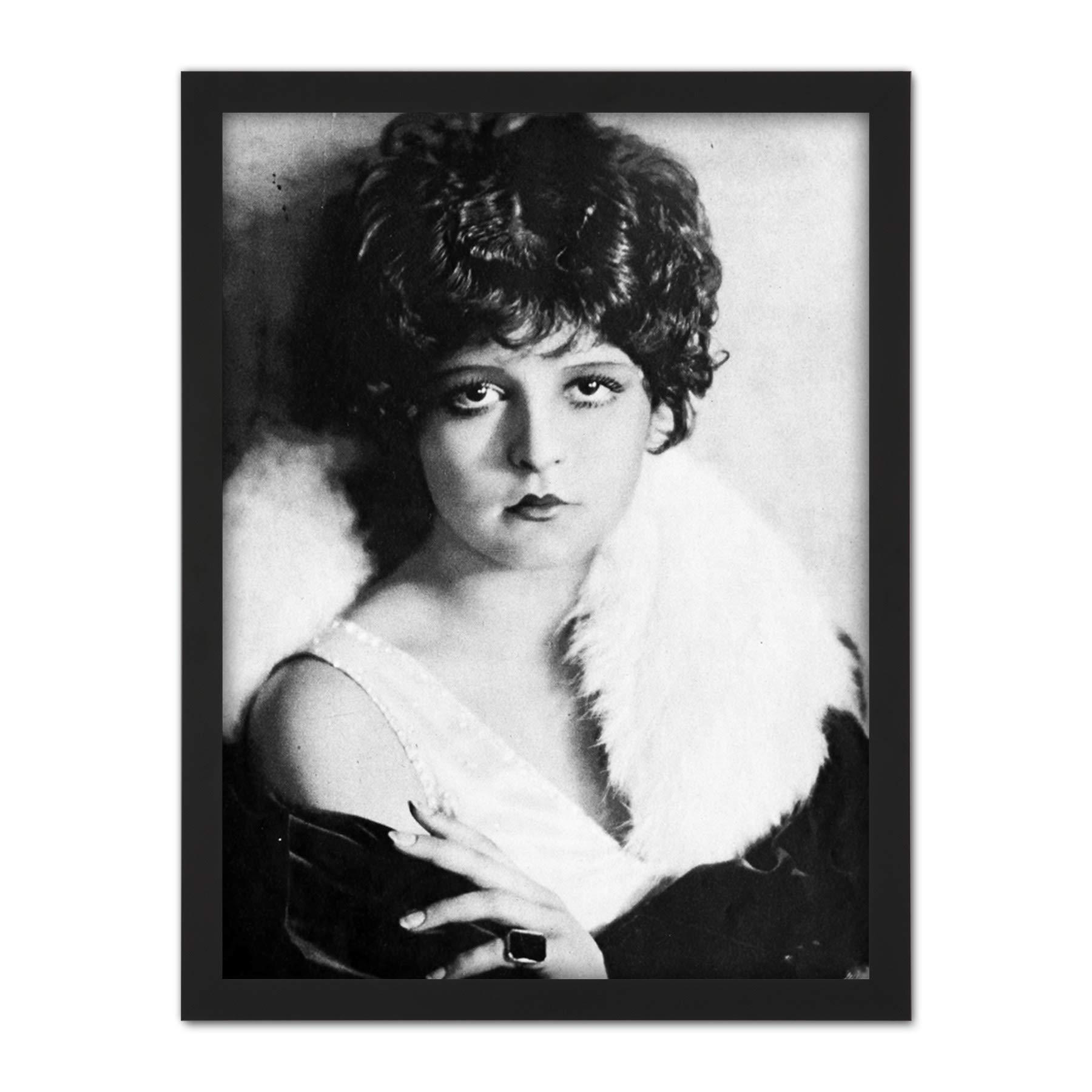 Silent Movie Actress Clara Bow Promo Portrait Photo Artwork Framed Wall Art Print 18X24 Inch
