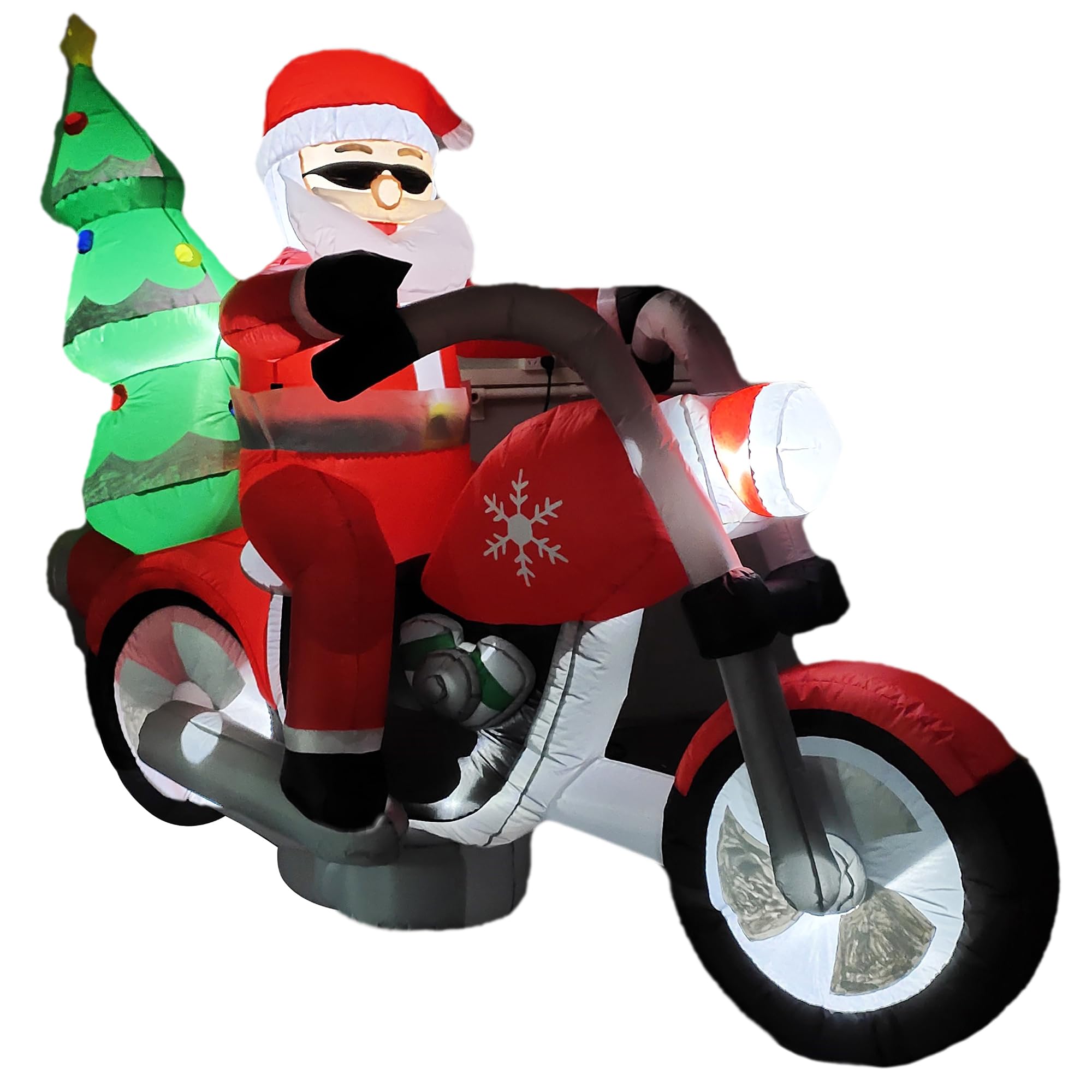 Amazon.com: Fraser Hill Farm 7-Ft. Wide Santa on Motorcycle Blow