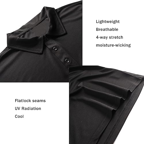 Miniatura 7 de Facitisu Polo para hombre, manga corta, cuello de golf, casual, secado rápido, para hombre