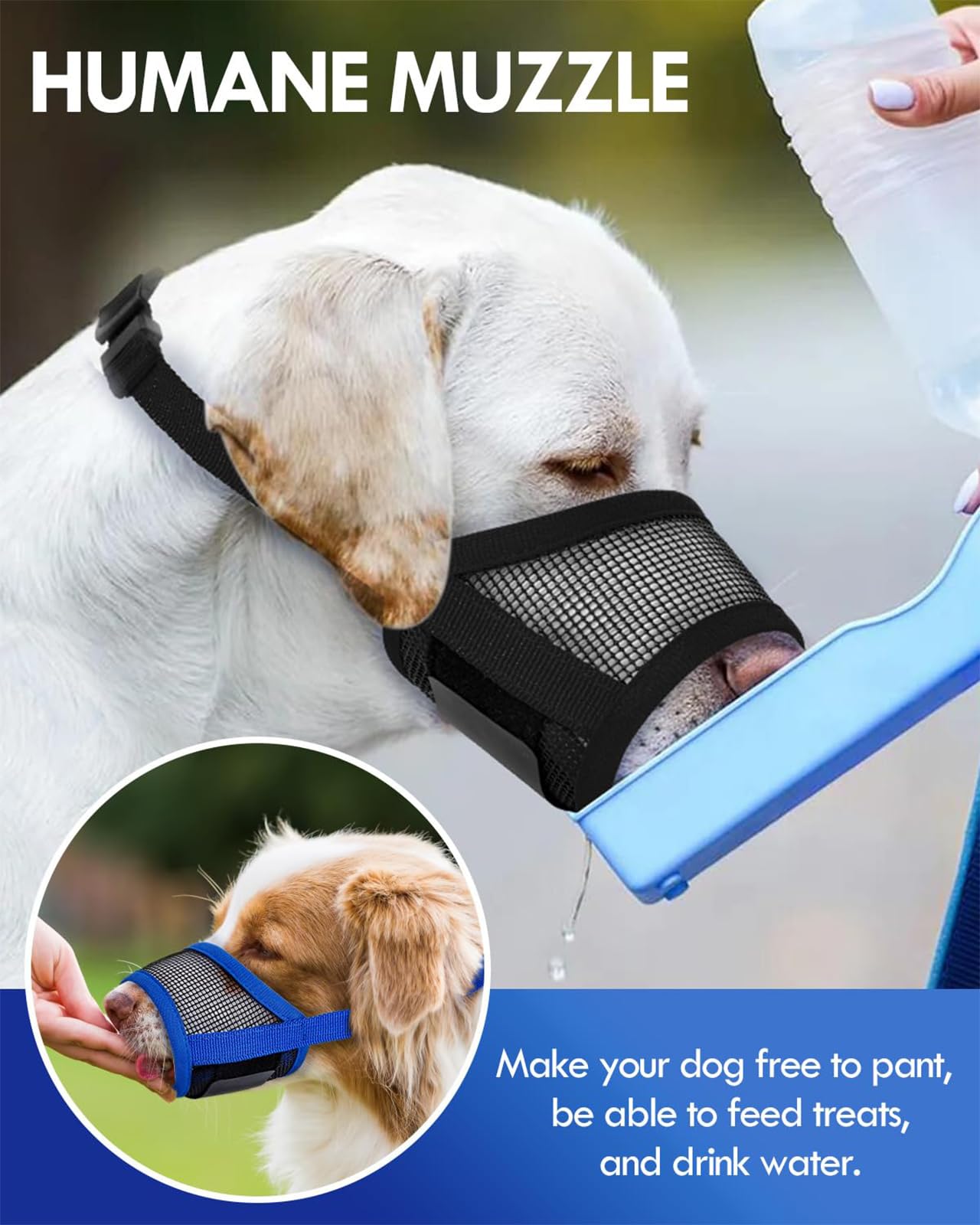 Muselière Chiens, Museliere Anti Aboiement, Espirant Muselière en Réglable pour Chien, Dog Muzzle pour Les Chiens de Taille Grande, Moyenne, XL, Noir