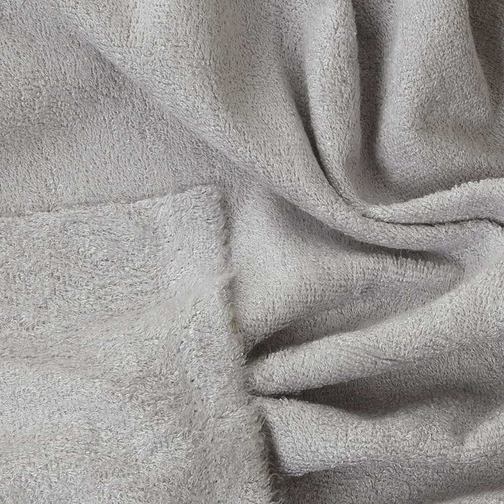 KT KILOtela Tissu Éponge Bambou 100x150 Cm - Gris Perle - Absorbant Et Doux Pour Serviettes Et Bavoirs