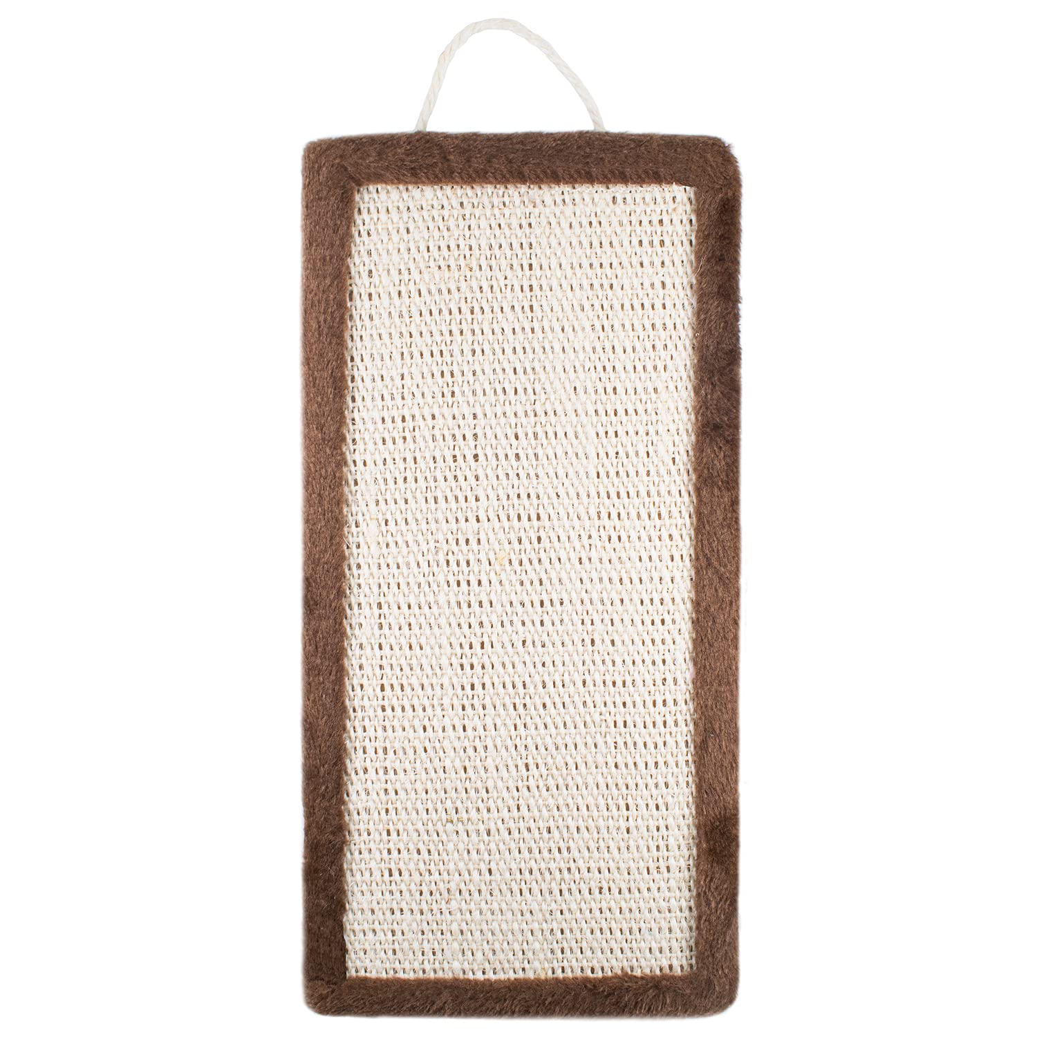 SnowTing Hanging Cats Scratcher Cat Scratching Post Sisal Mat with Plush Floor or Wall Mount Use, for Indoor Kitty's Health & Good Behavior Meet Kitten Grinding Claws Nature Instincts (Brown)