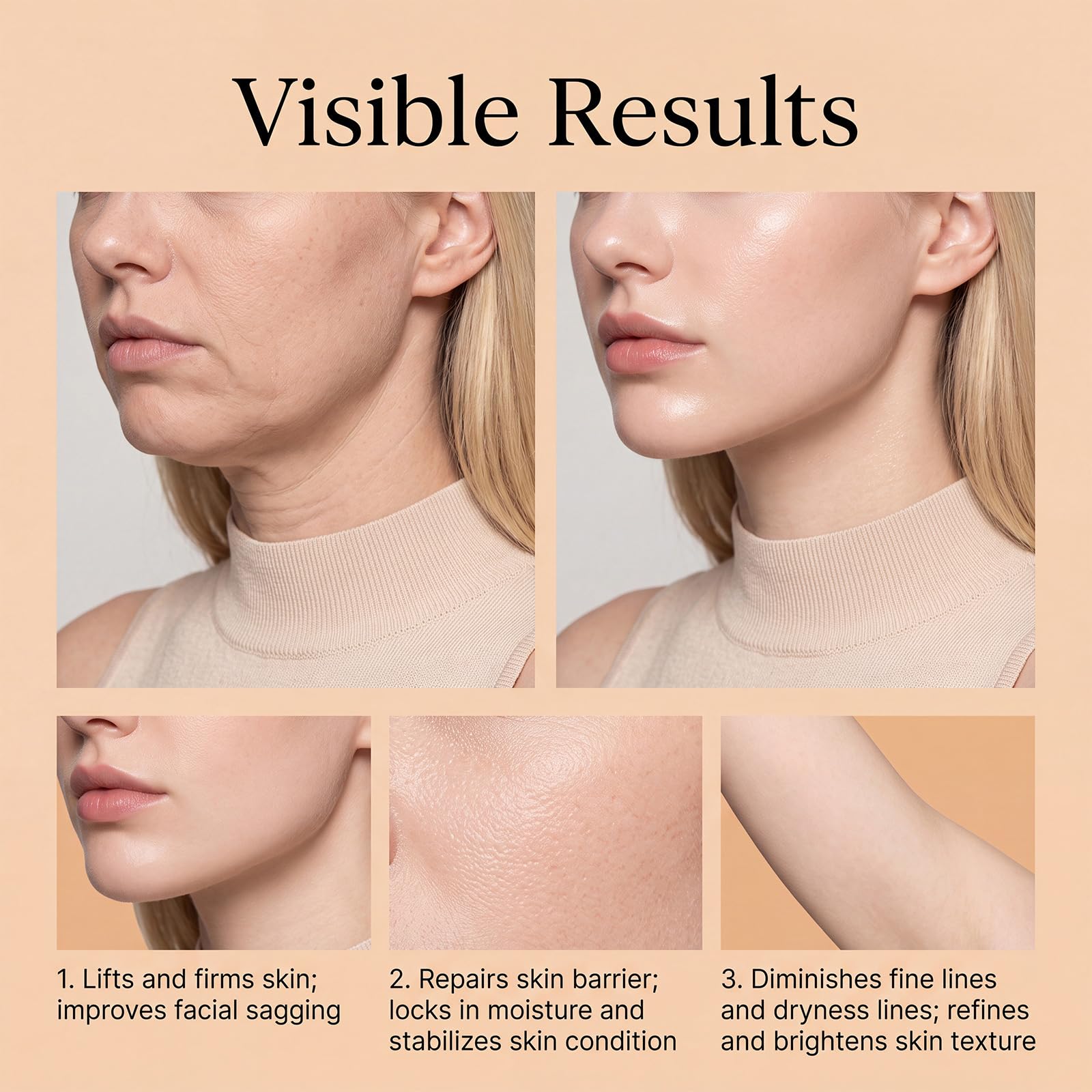 Peptid - Crema per il corpo rassodante, idratante, confezione da 3