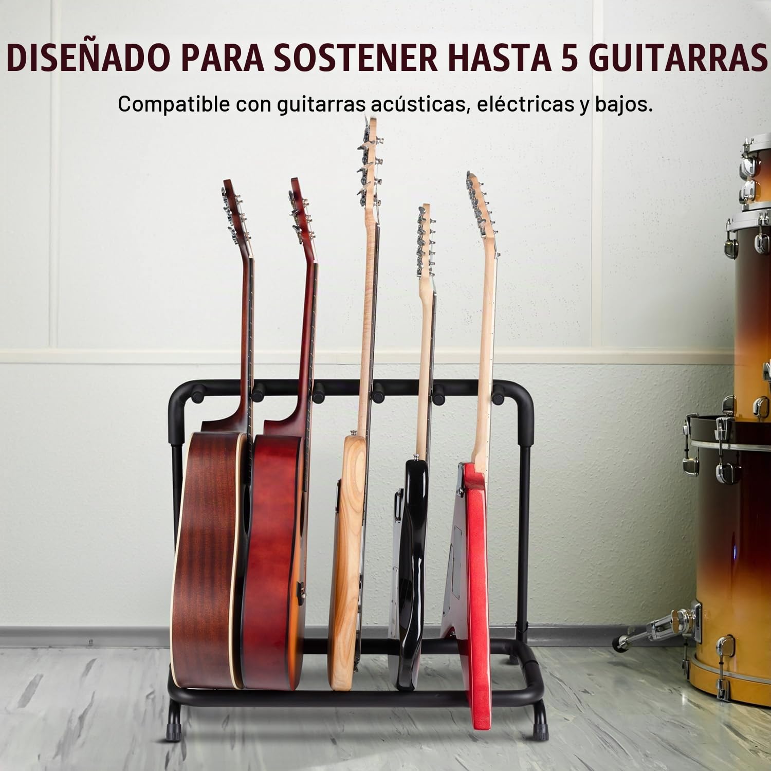 CAHAYA Soporte de exhibición para guitarras Multi Guitarra de Suelo para Guitarras Acústicas y Bajos Eléctricos