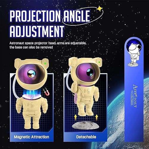 Miniatura 9 de Star Projector Galaxy Night Light - Astronaut Space Projector Starry Nebula Ceiling LED Lamp with Timer and Remote Kids Room Decor Aesthetic Gifts