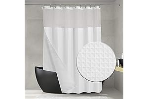 ALYVIA SPRING Waffle Weave Shower Curtain with Snap-in Fabric Liner & Hooks...